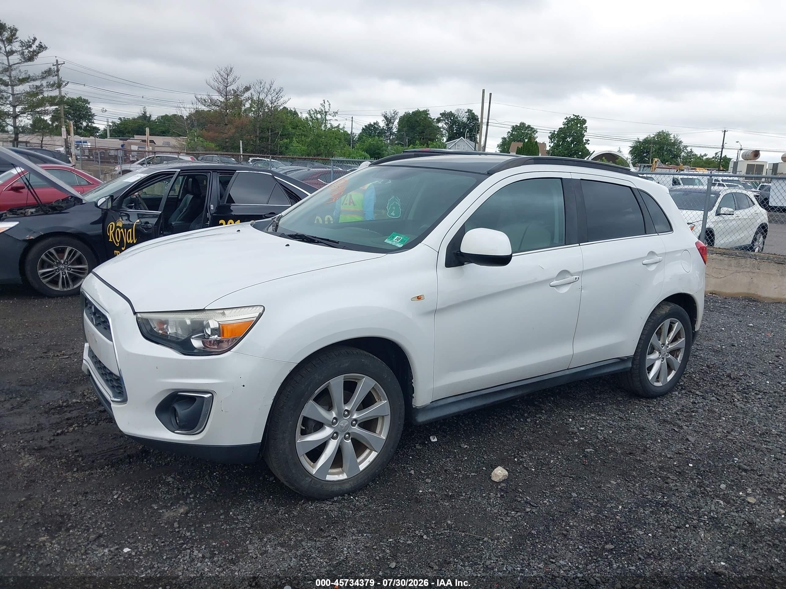 2014 Mitsubishi Outlander Sport Se White vin: 4A4AR4AU2EE027609