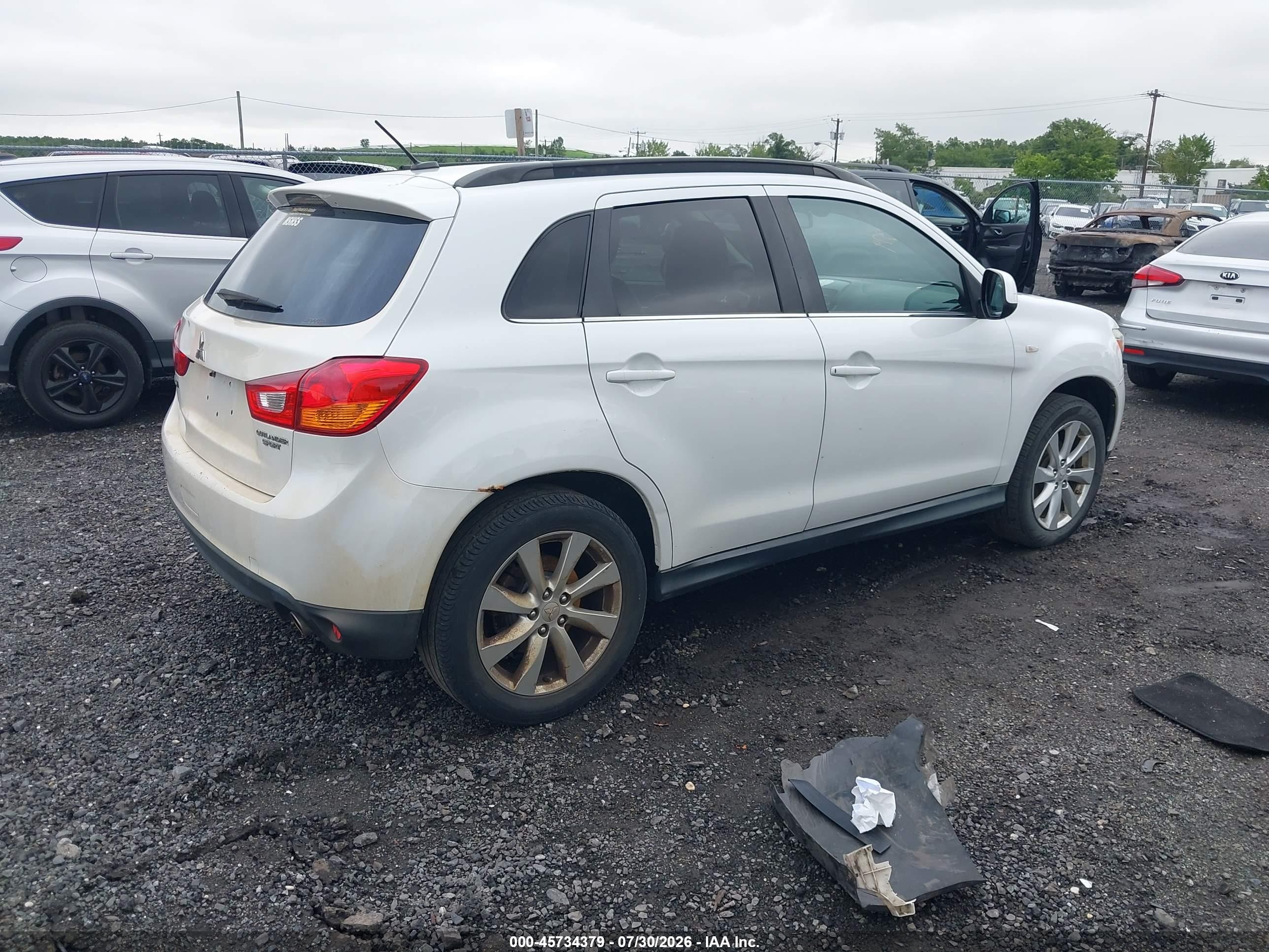 2014 Mitsubishi Outlander Sport Se White vin: 4A4AR4AU2EE027609