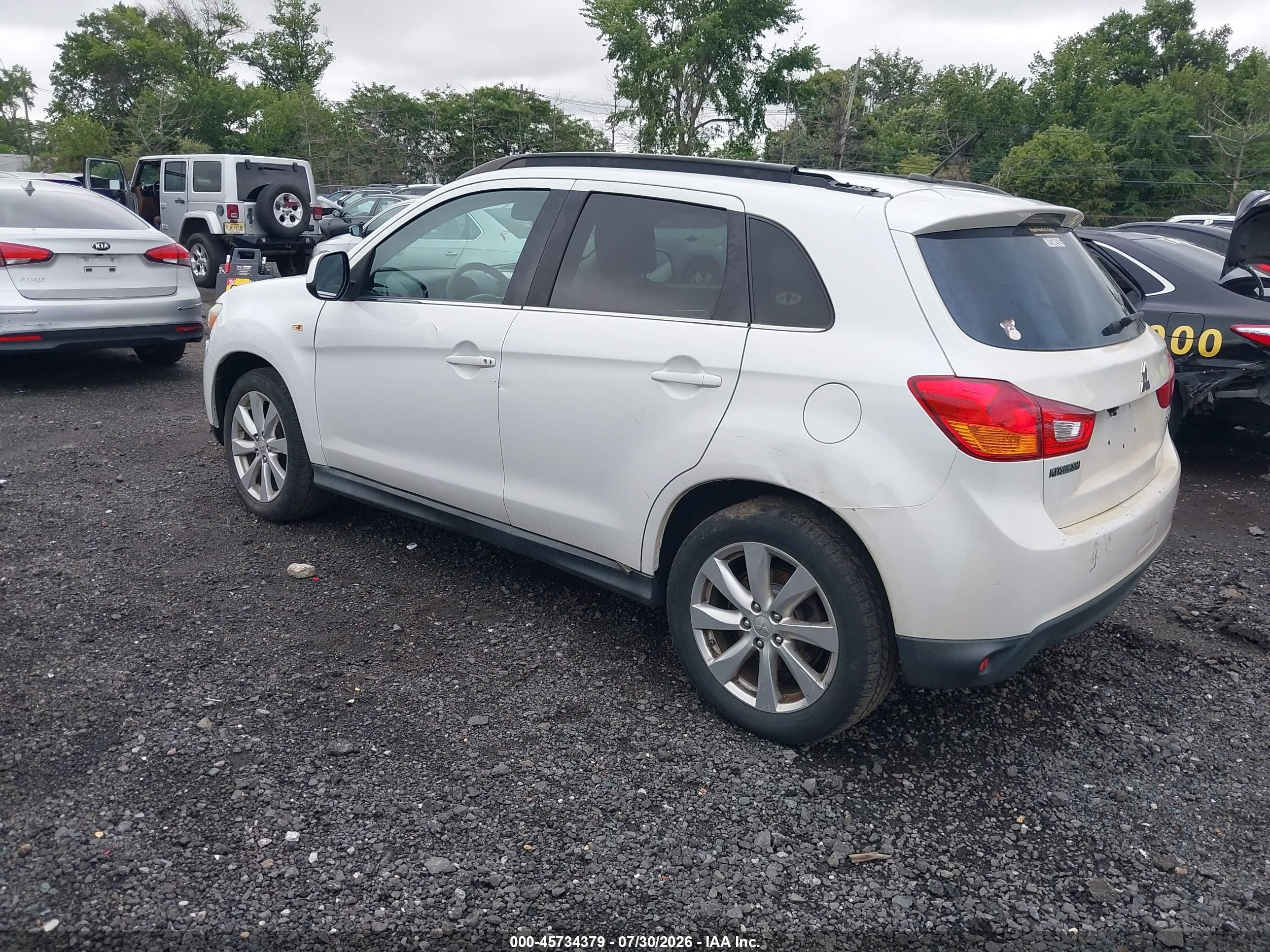 2014 Mitsubishi Outlander Sport Se White vin: 4A4AR4AU2EE027609