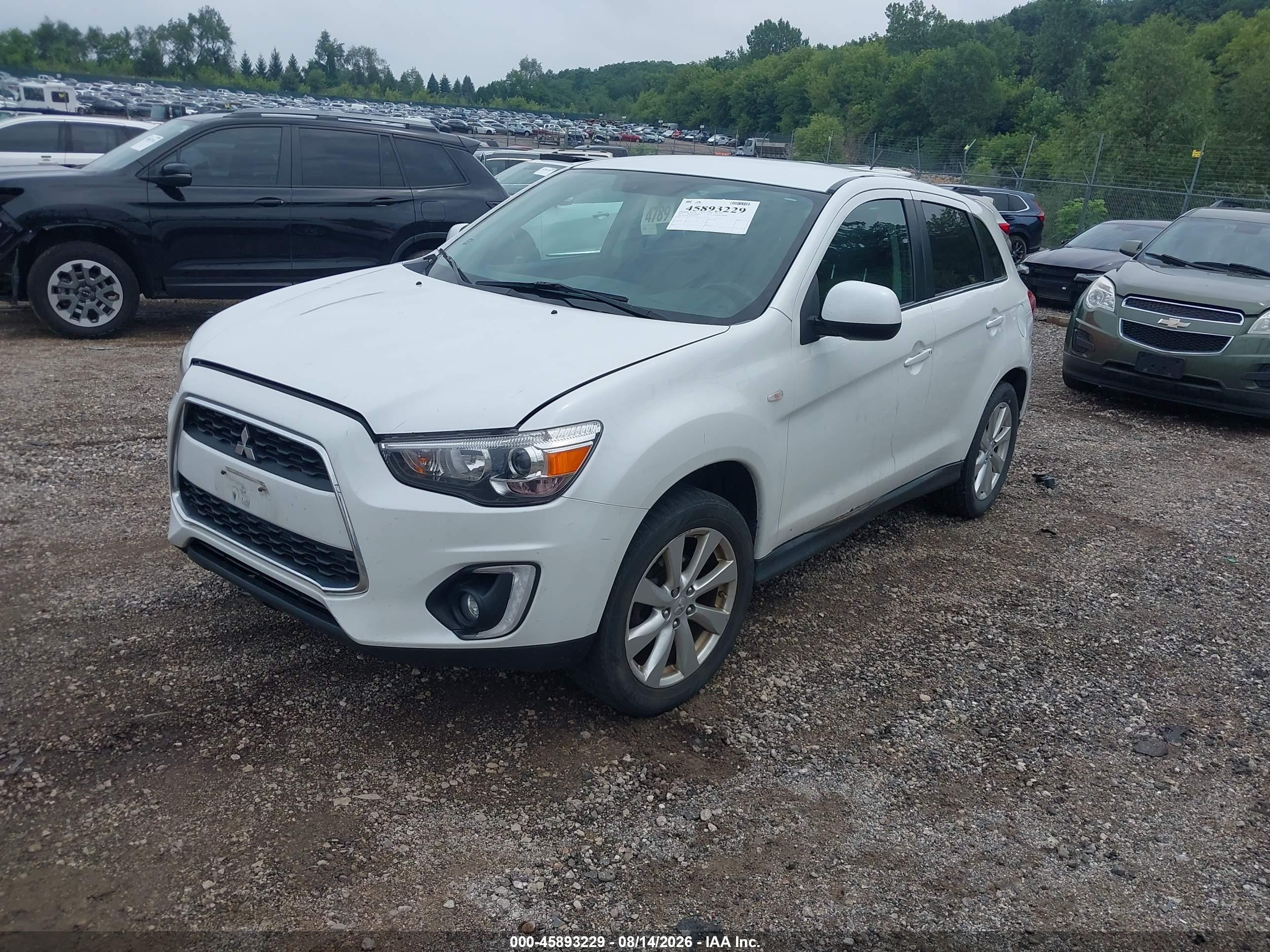 2015 Mitsubishi Outlander Sport Se White vin: 4A4AR4AU2FE042936