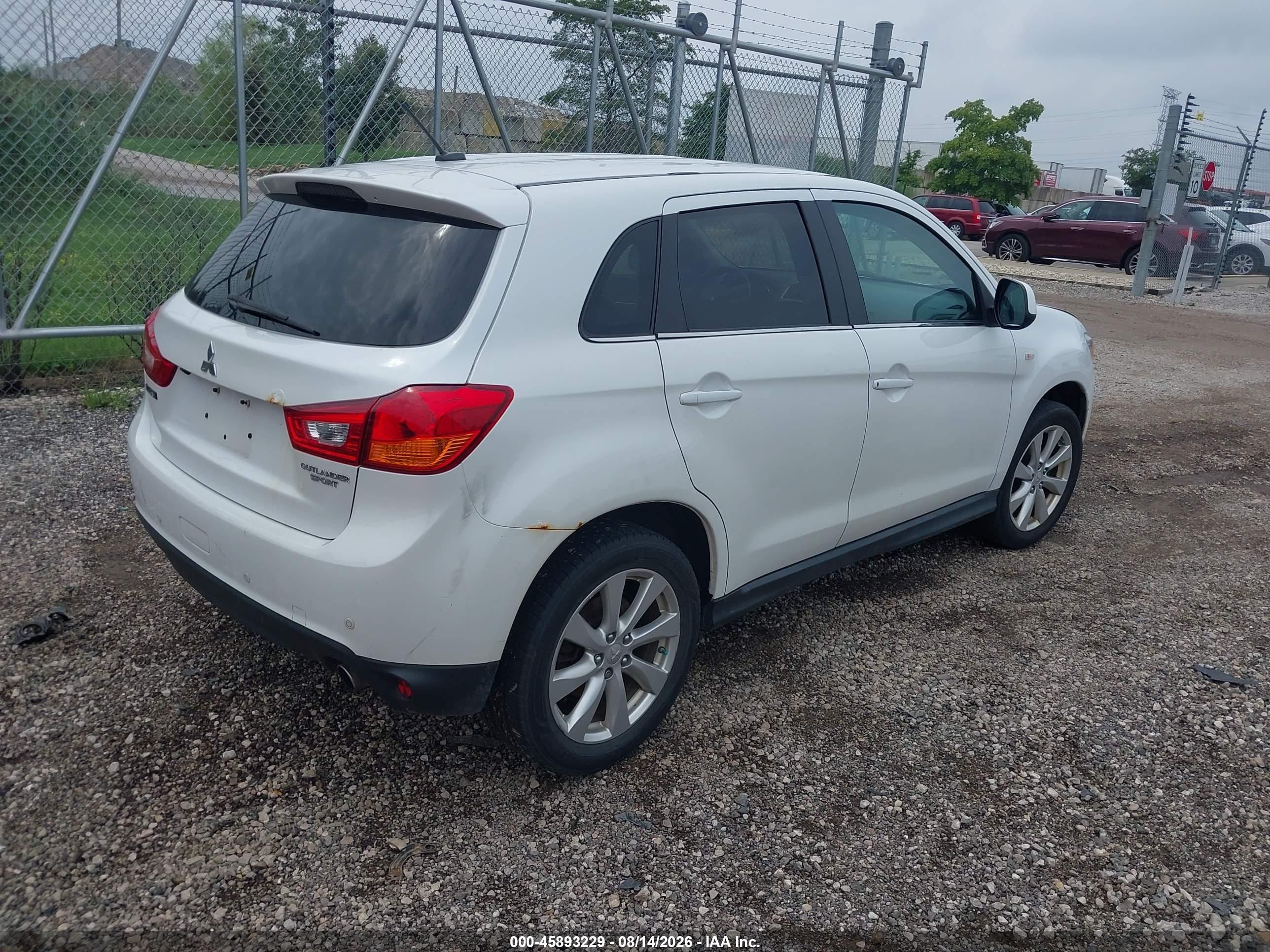 2015 Mitsubishi Outlander Sport Se White vin: 4A4AR4AU2FE042936