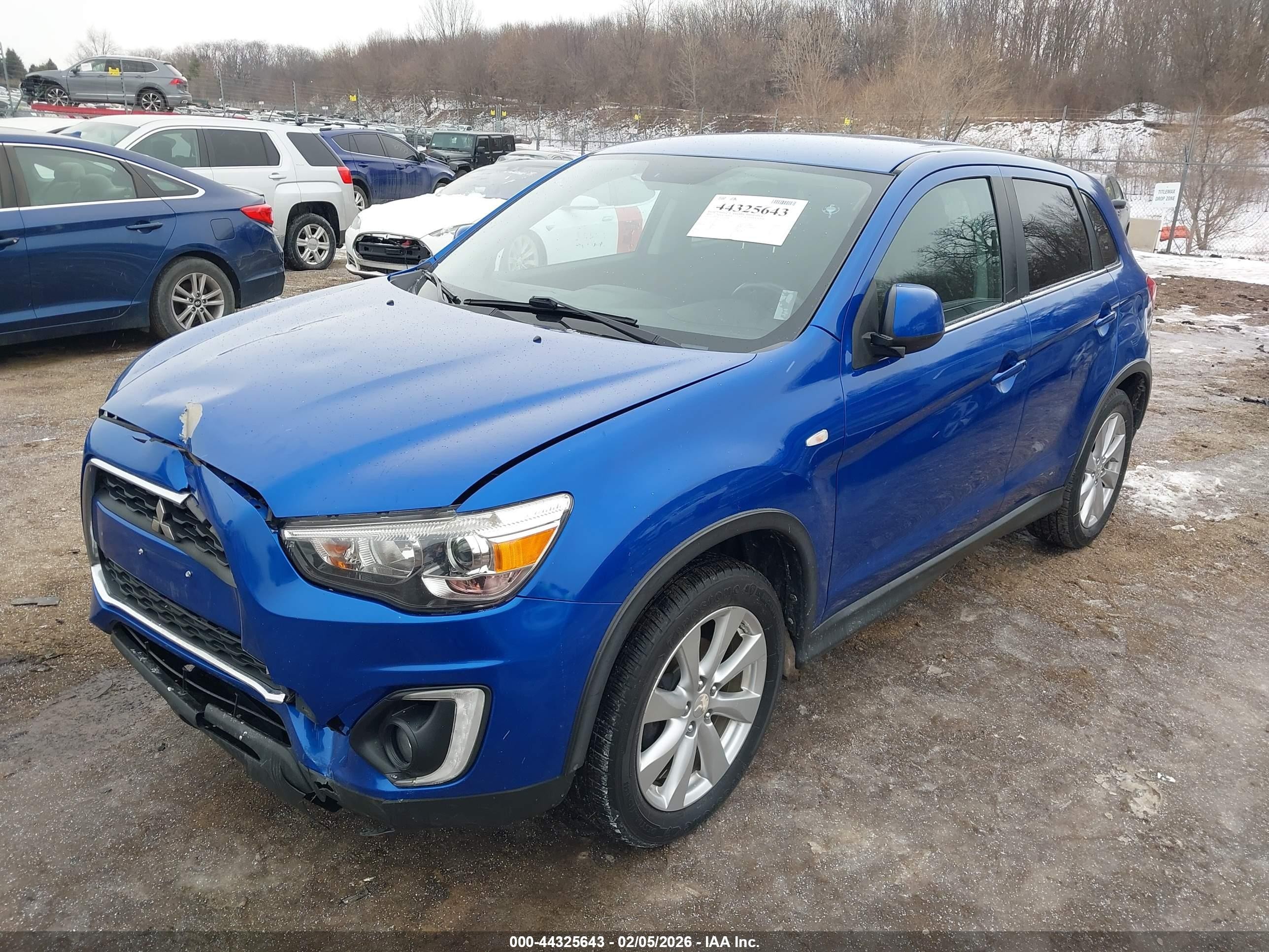 2015 Mitsubishi Outlander Sport Se Blue vin: 4A4AR4AU3FE001988