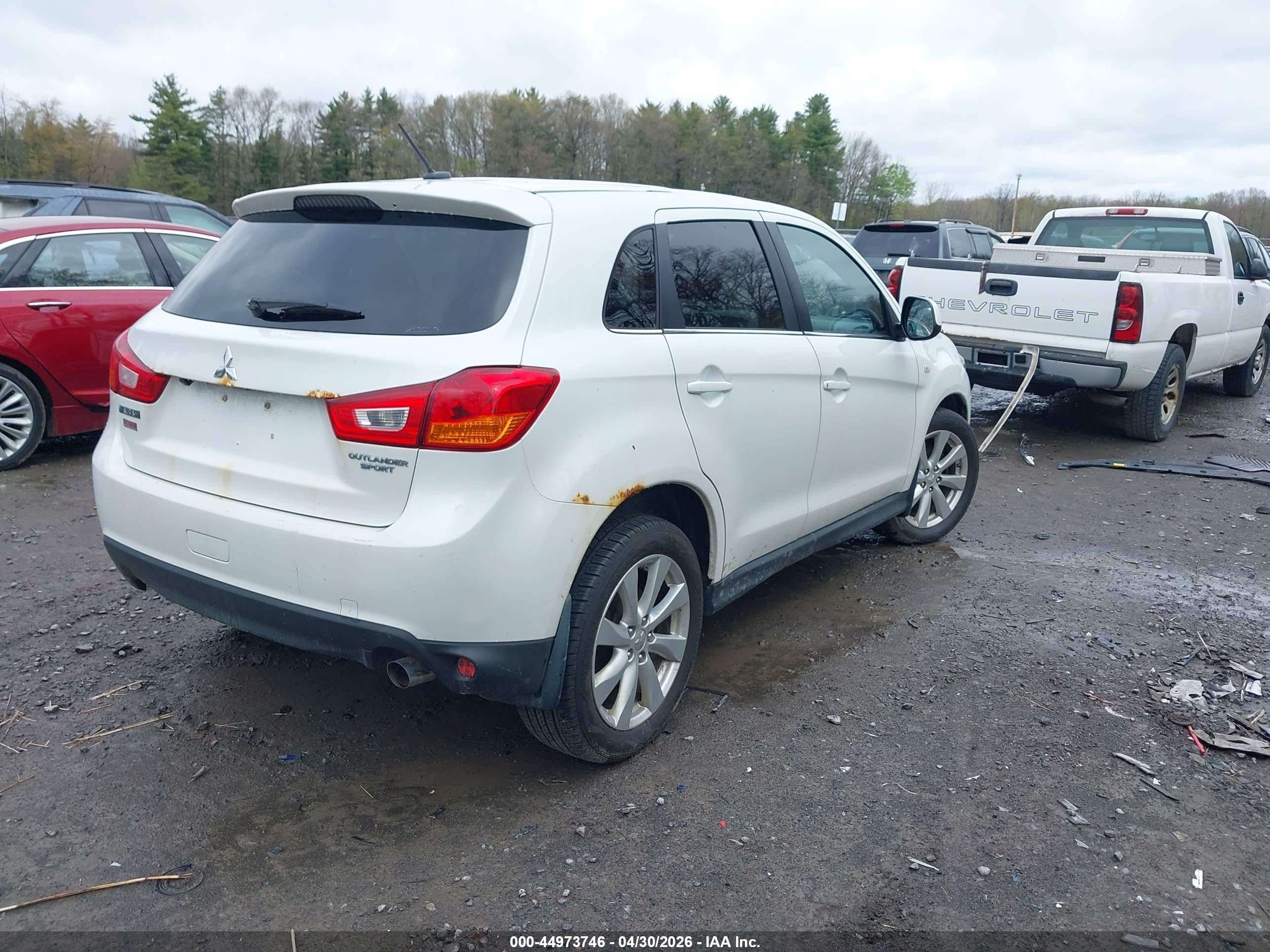 2014 Mitsubishi Outlander Sport Se White vin: 4A4AR4AU4EE018474