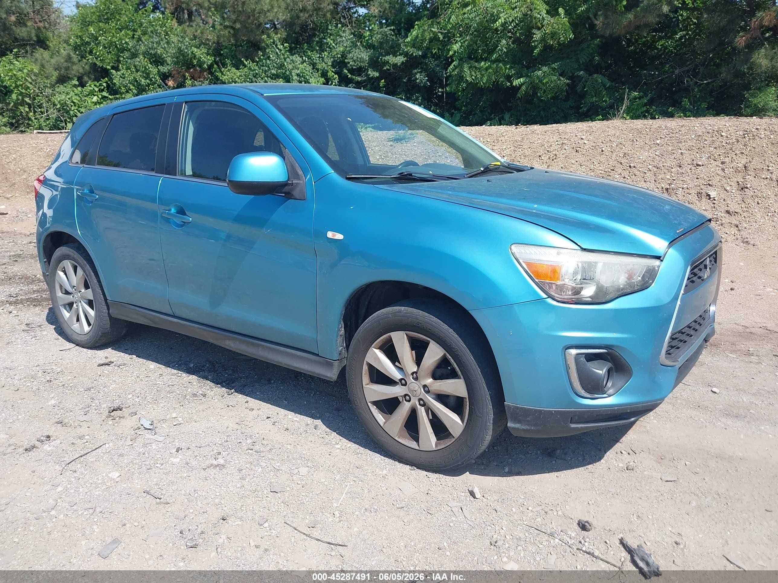 2014 Mitsubishi Outlander Sport Se Бирюзовый vin: 4A4AR4AU5EE019536