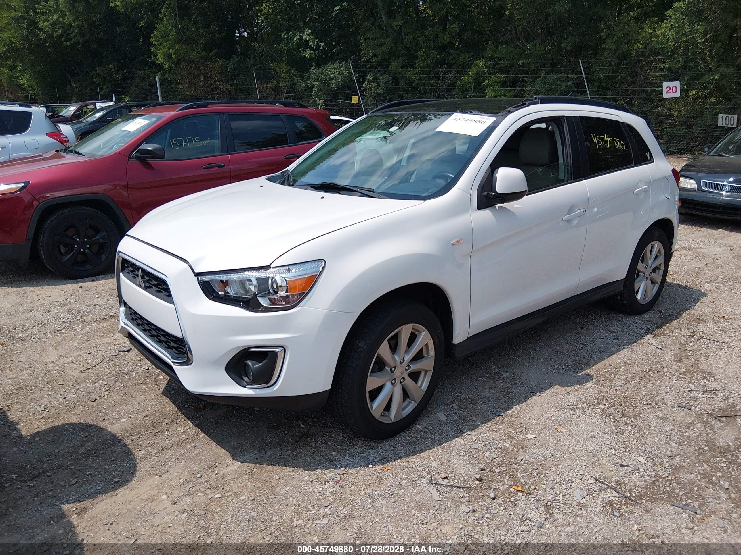2014 Mitsubishi Outlander Sport Se White vin: 4A4AR4AU6EE032487