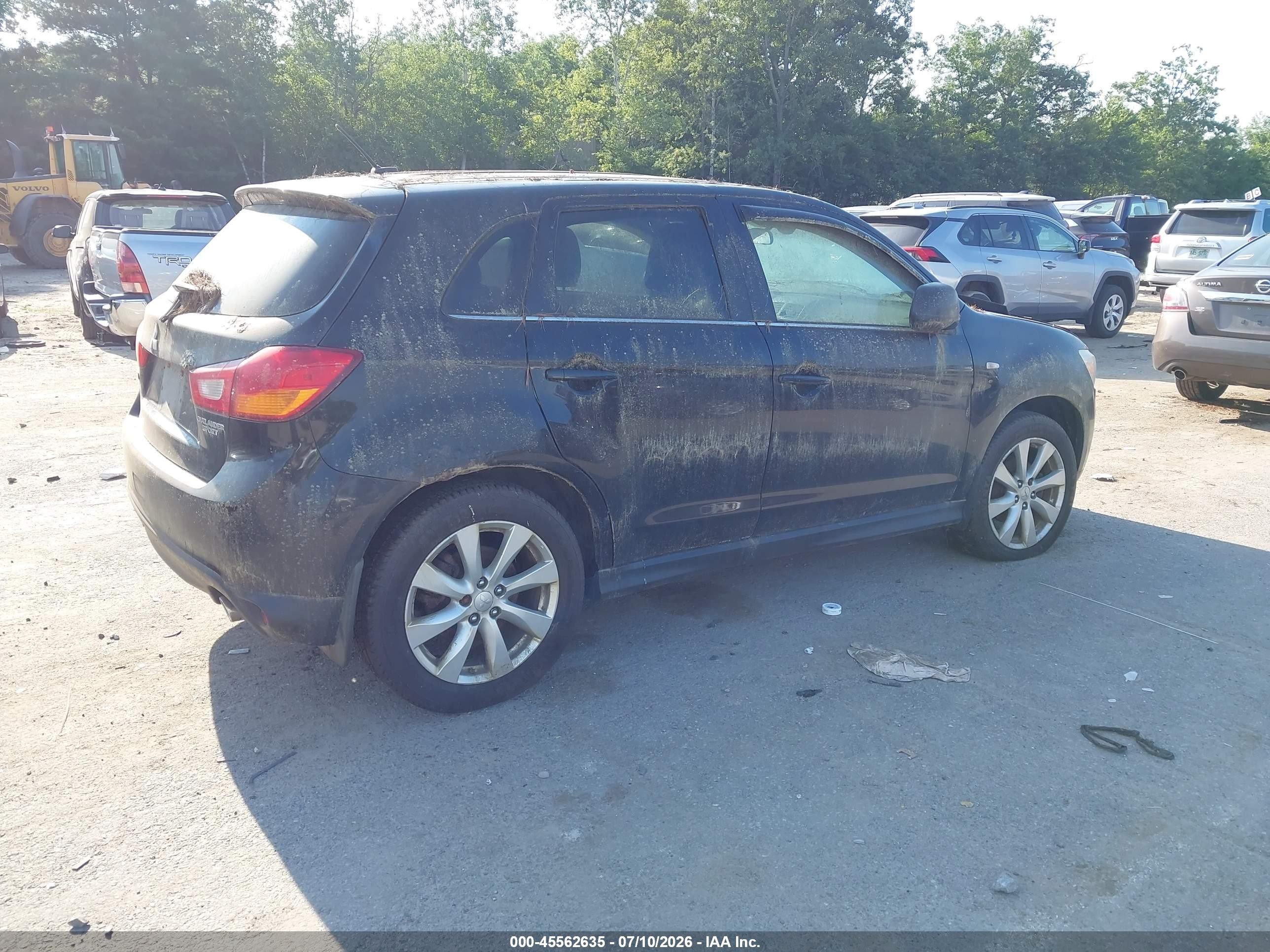2014 Mitsubishi Outlander Sport Se Черный vin: 4A4AR4AU7EE005735