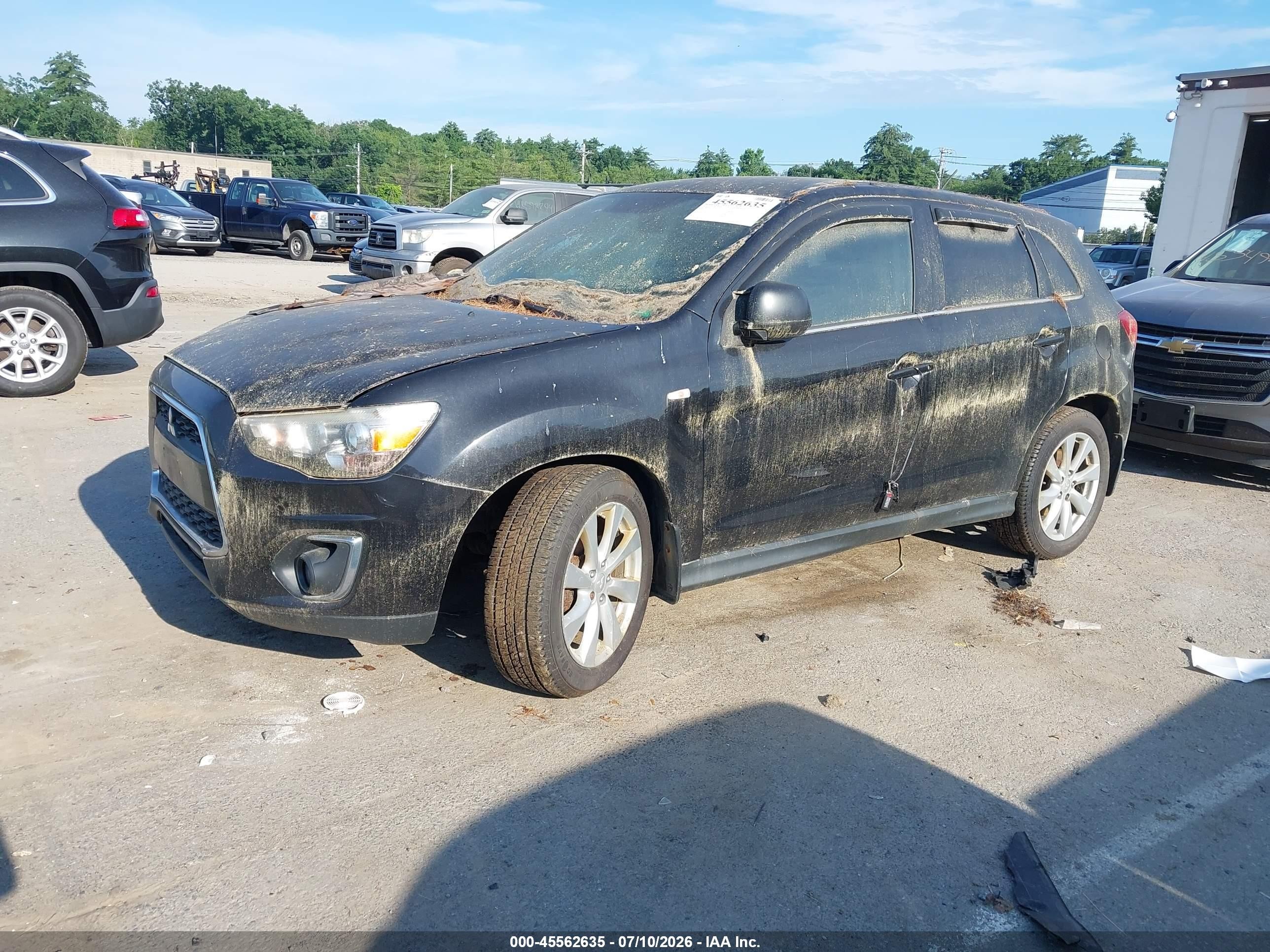 2014 Mitsubishi Outlander Sport Se Черный vin: 4A4AR4AU7EE005735