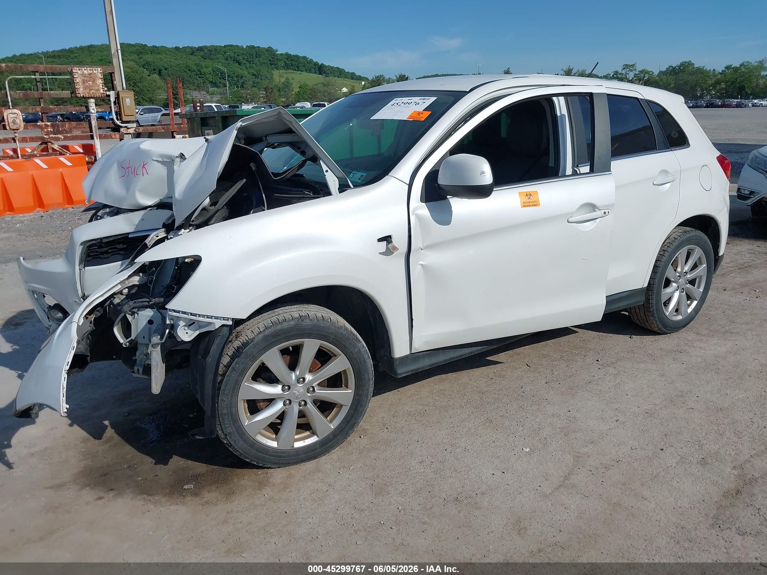 2015 Mitsubishi Outlander Sport Se White vin: 4A4AR4AU7FE045153