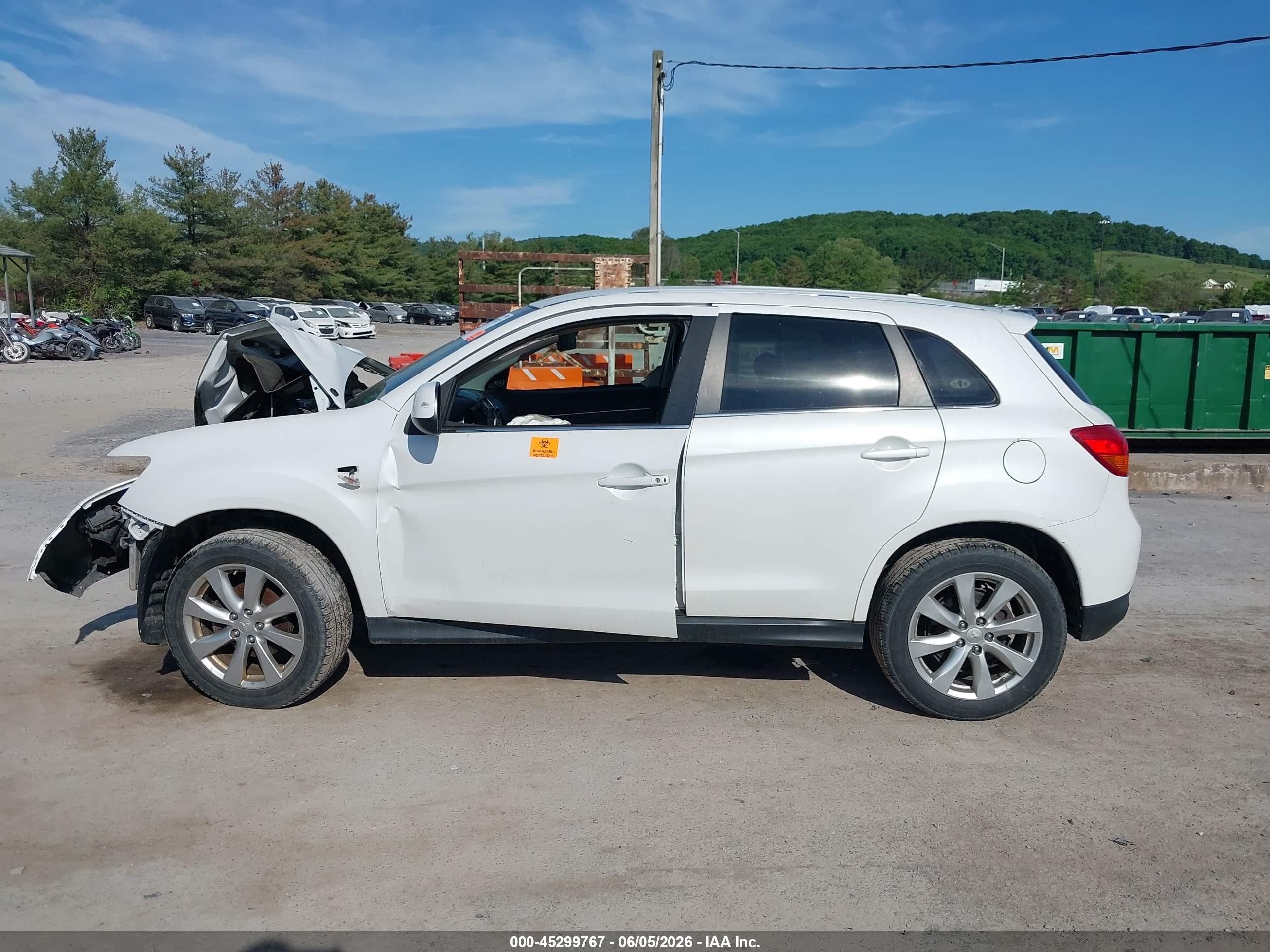 2015 Mitsubishi Outlander Sport Se White vin: 4A4AR4AU7FE045153
