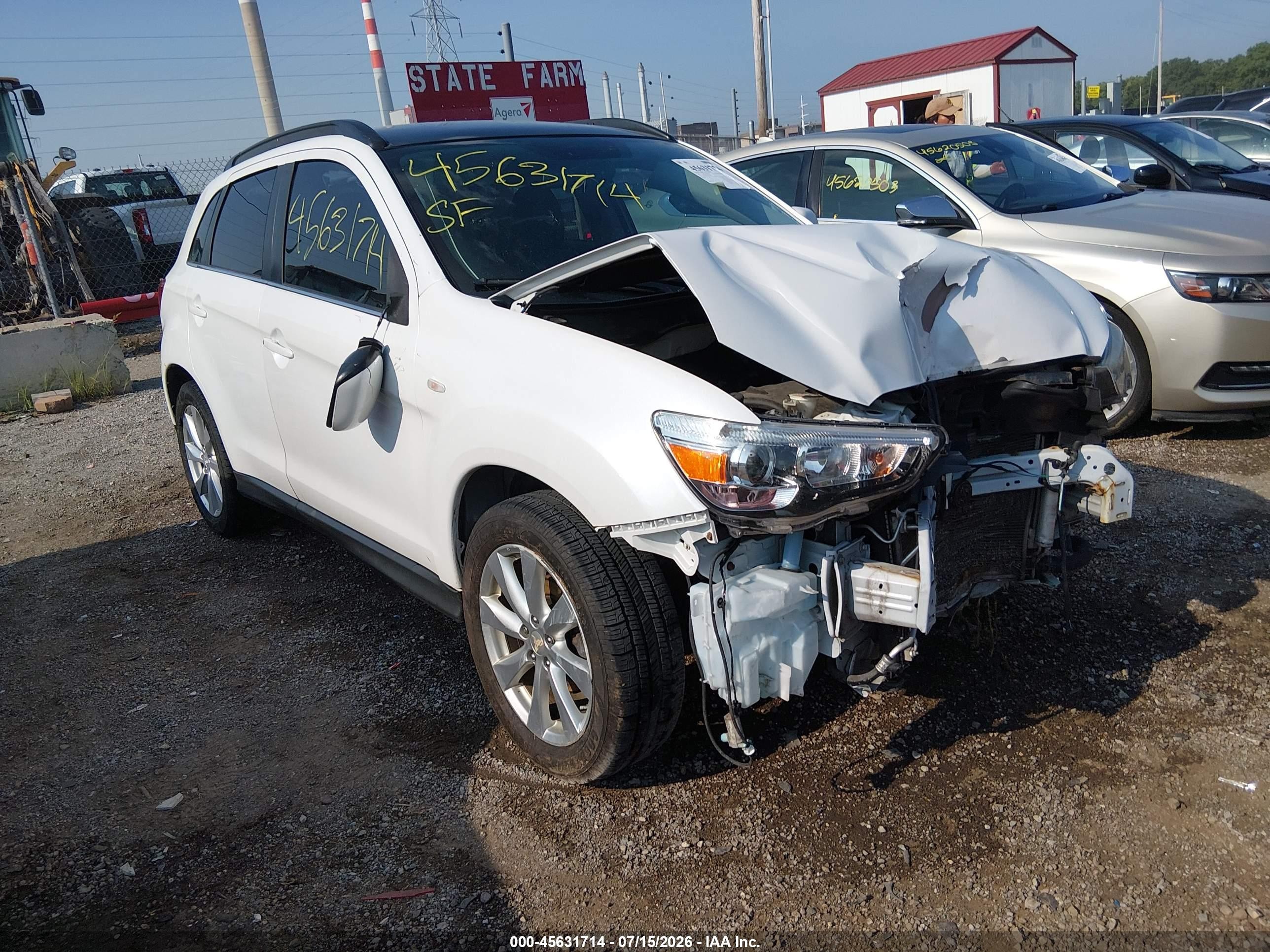 2015 Mitsubishi Outlander Sport Se White vin: 4A4AR4AU9FE010291