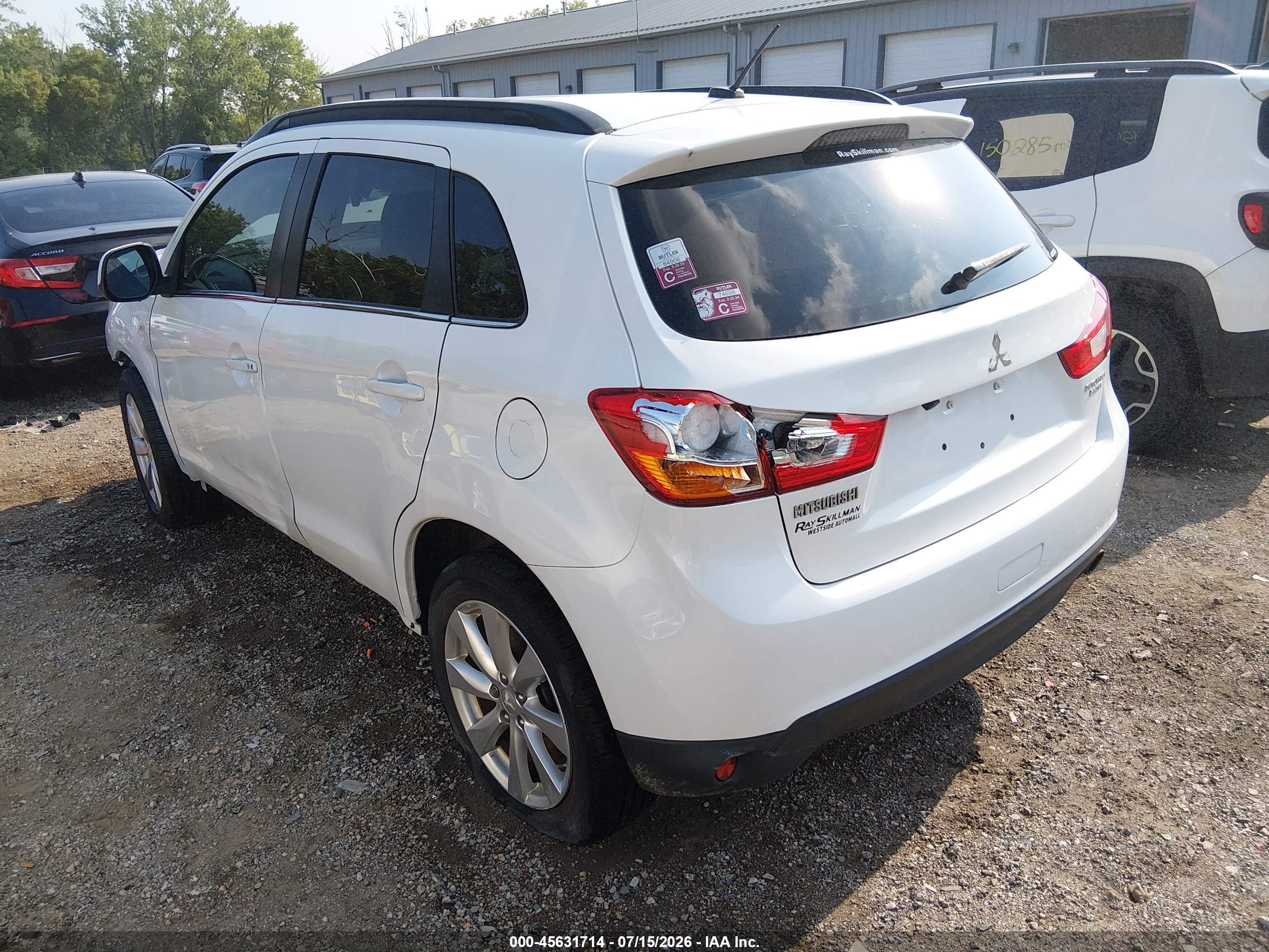 2015 Mitsubishi Outlander Sport Se White vin: 4A4AR4AU9FE010291