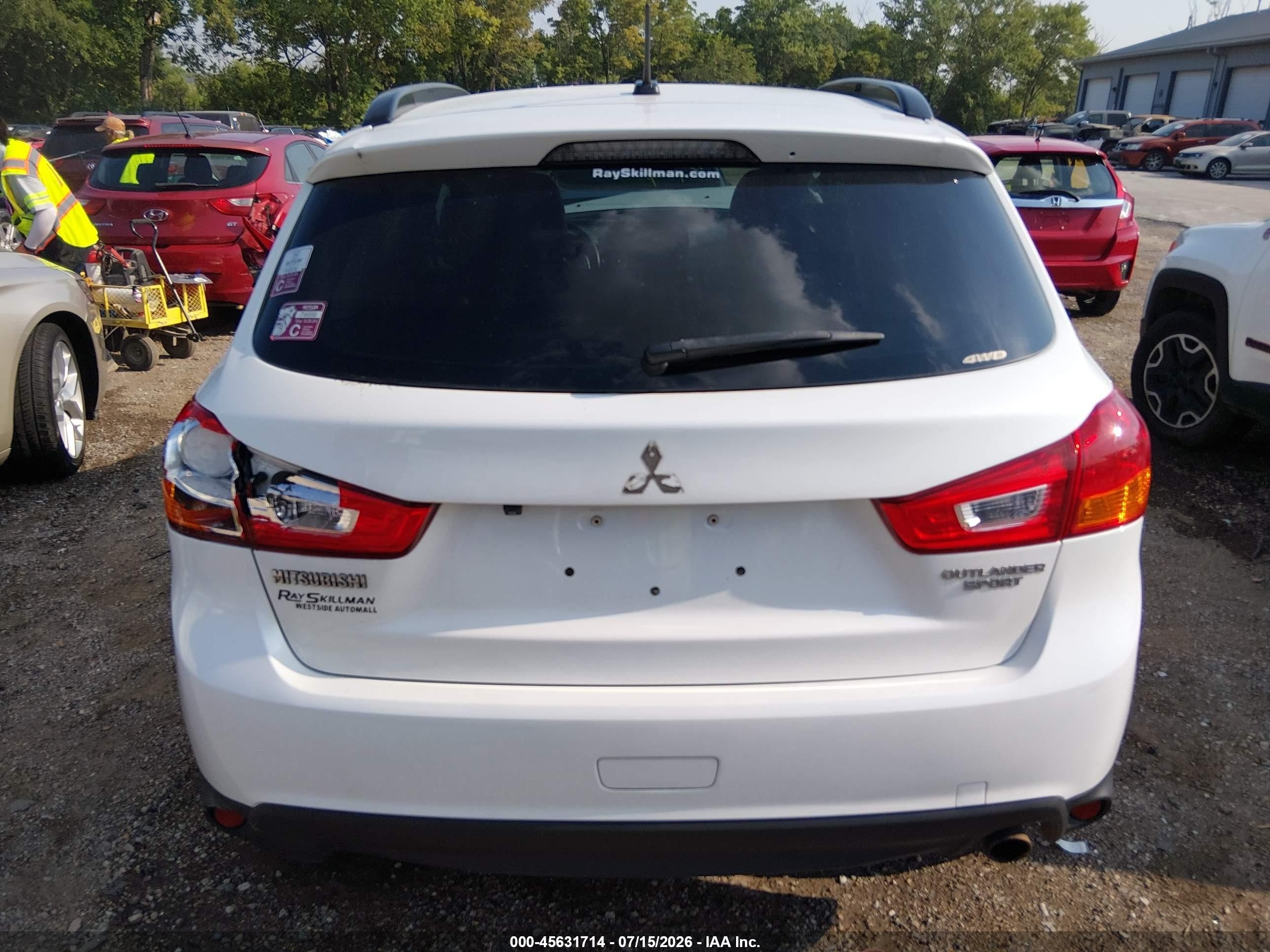 2015 Mitsubishi Outlander Sport Se White vin: 4A4AR4AU9FE010291