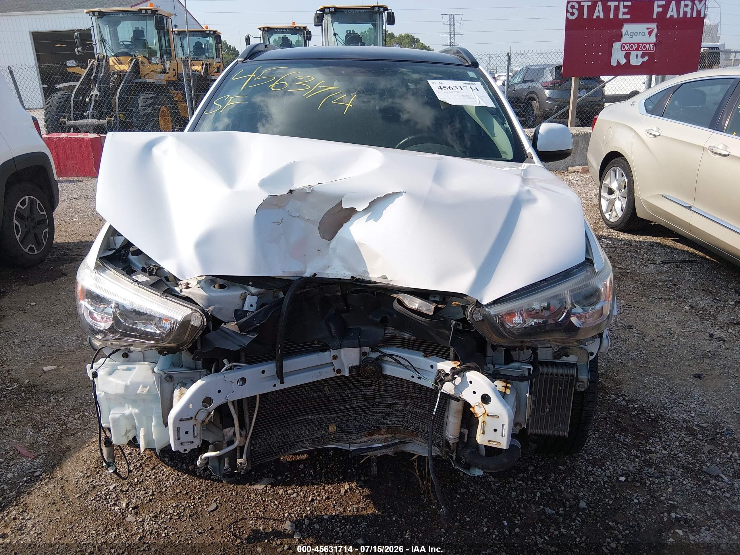 2015 Mitsubishi Outlander Sport Se White vin: 4A4AR4AU9FE010291