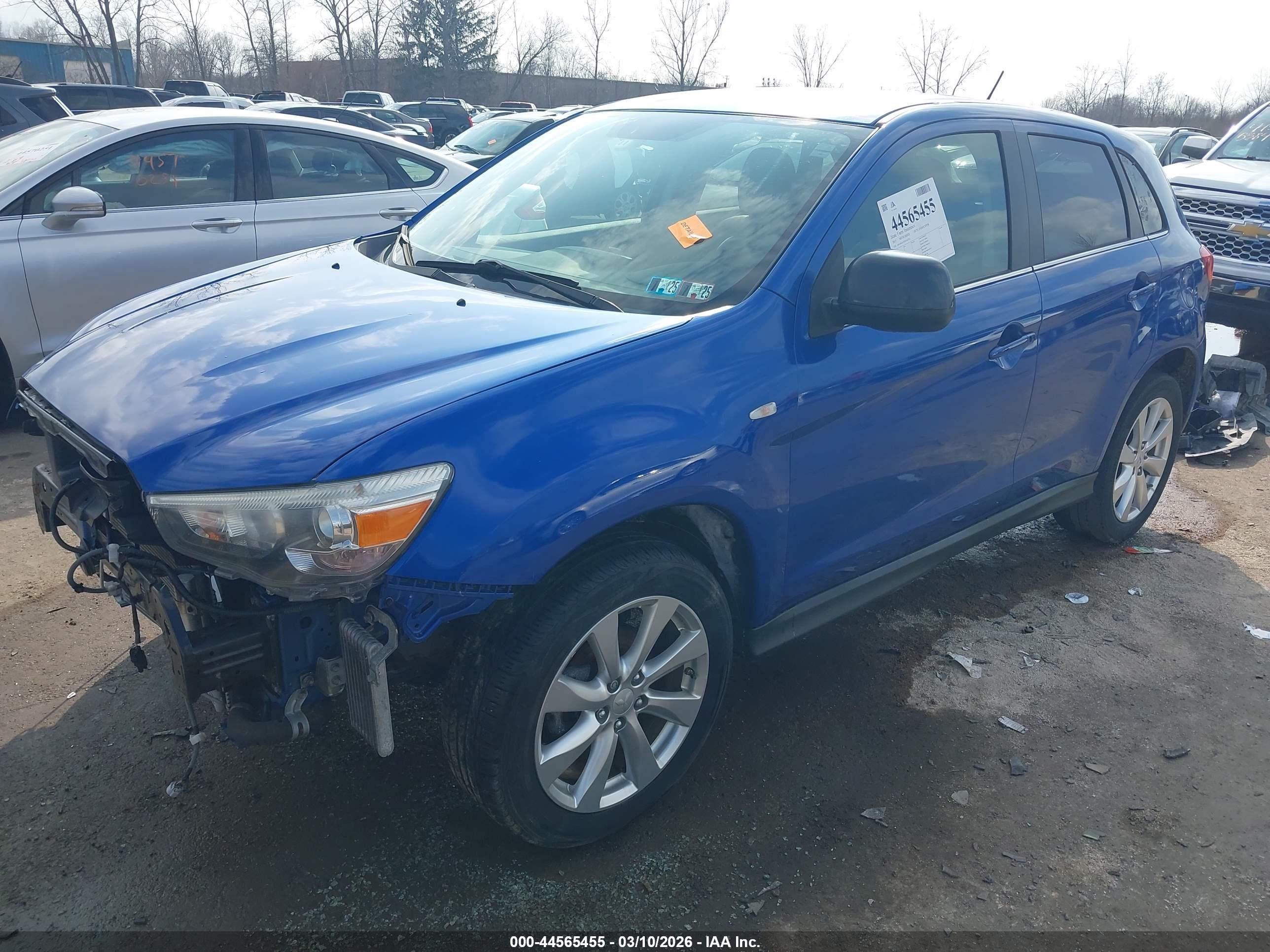 2015 Mitsubishi Outlander Sport Se Синий vin: 4A4AR4AUXFE042702