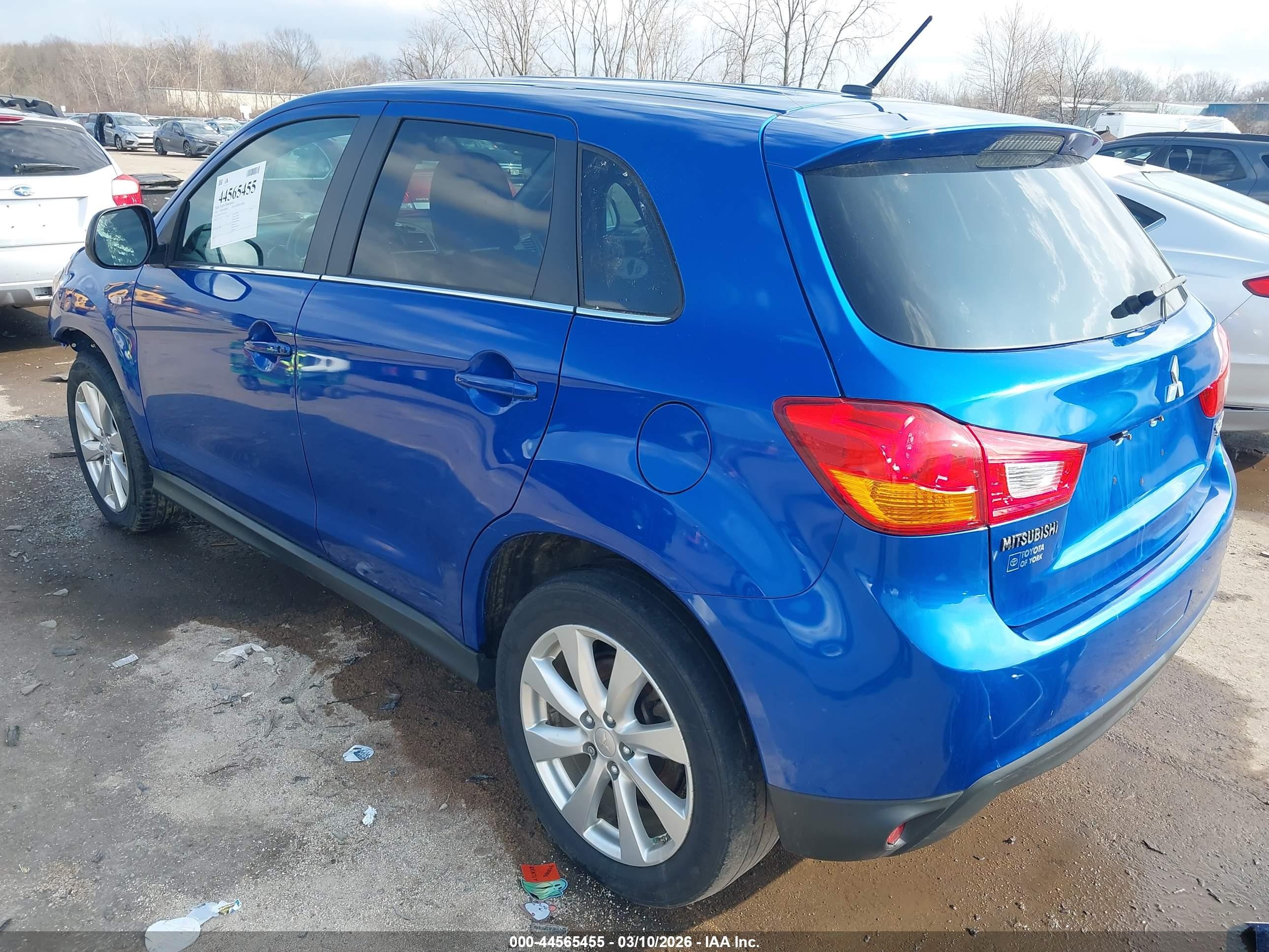 2015 Mitsubishi Outlander Sport Se Синий vin: 4A4AR4AUXFE042702