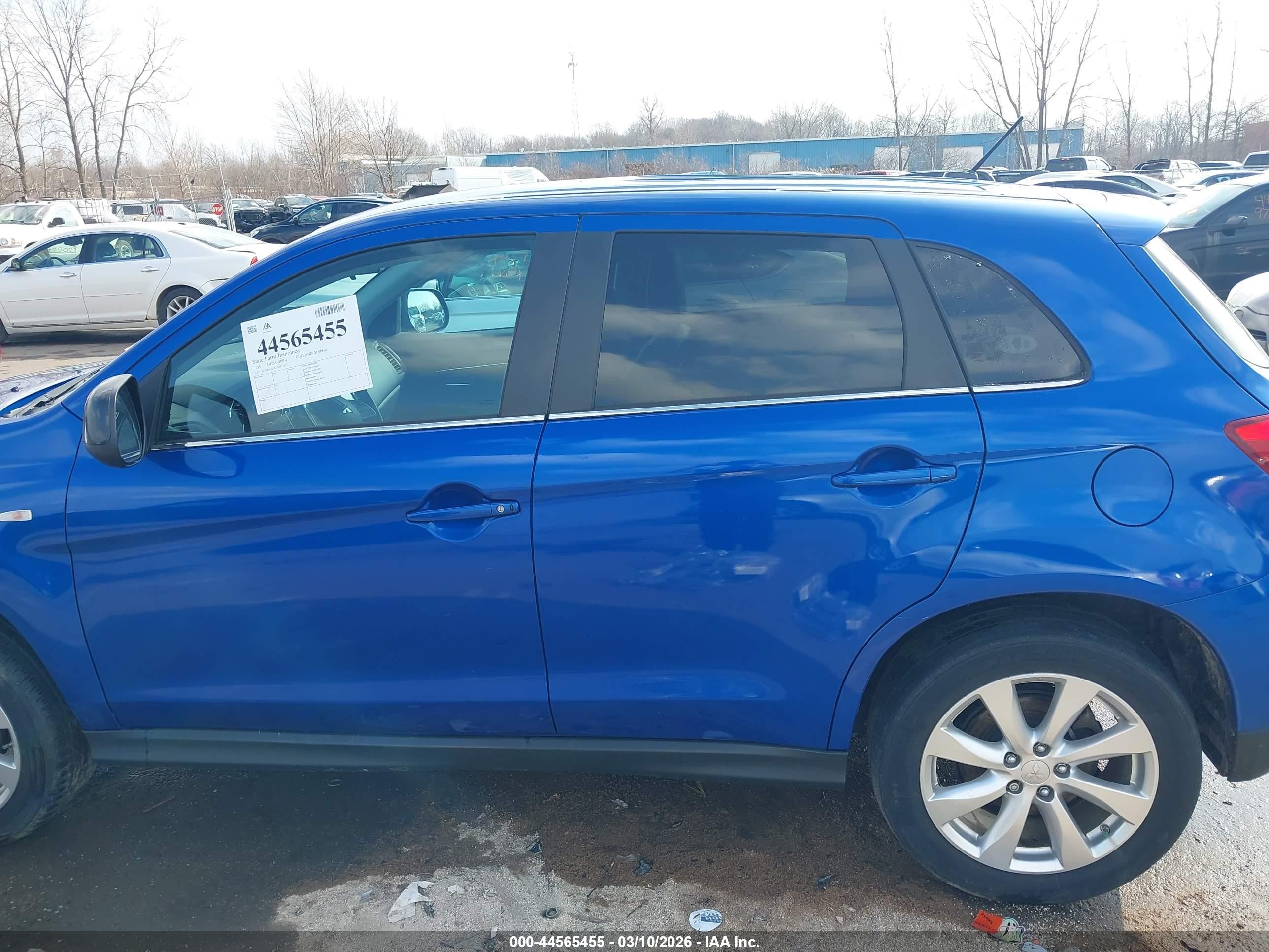 2015 Mitsubishi Outlander Sport Se Синий vin: 4A4AR4AUXFE042702