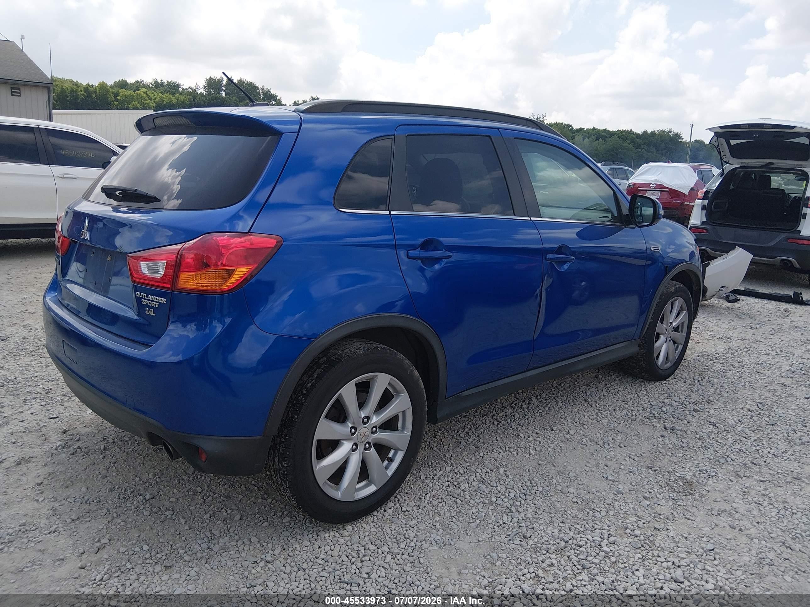 2015 Mitsubishi Outlander Sport Gt Blue vin: 4A4AR4AW6FE027888