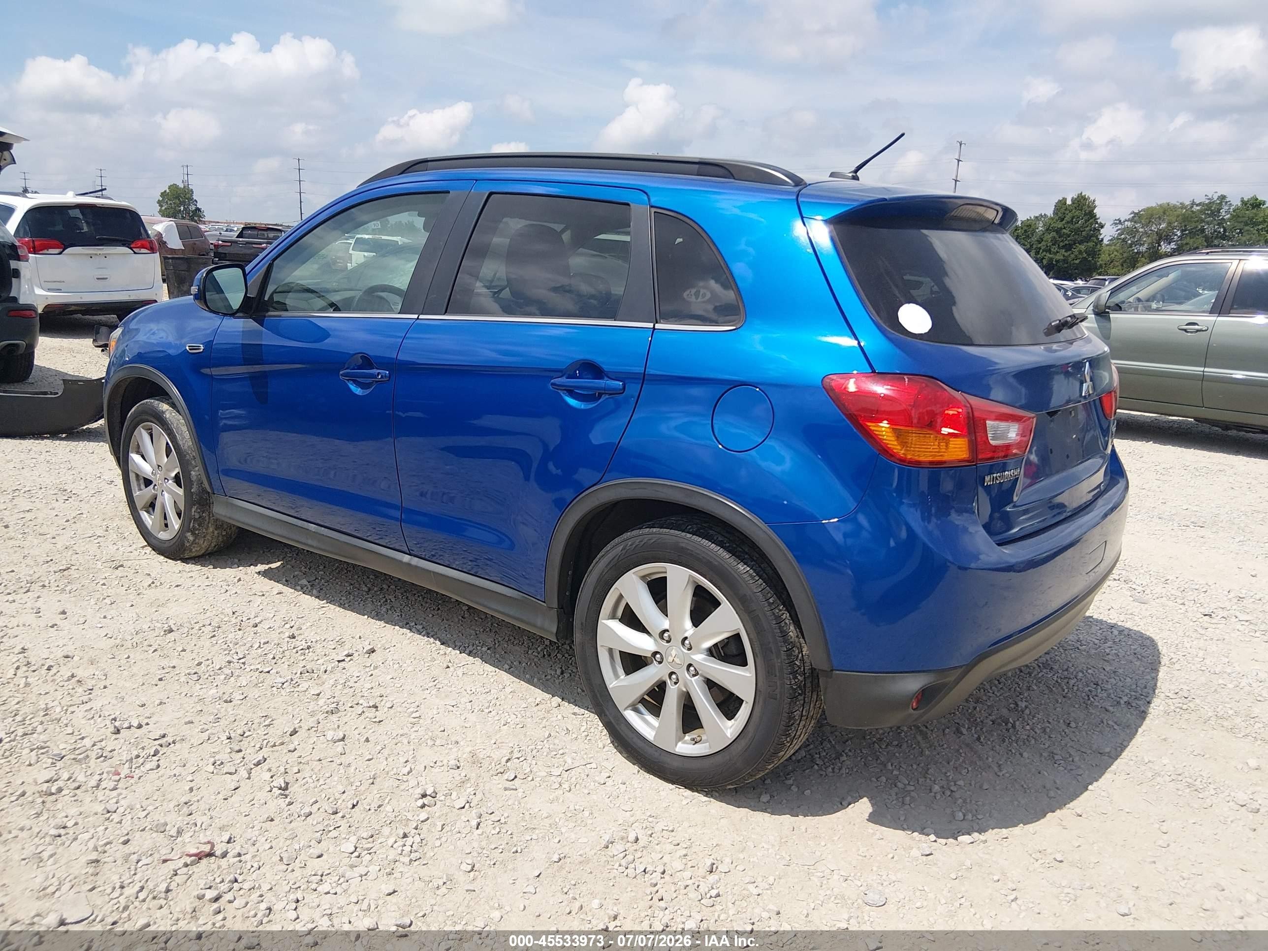 2015 Mitsubishi Outlander Sport Gt Blue vin: 4A4AR4AW6FE027888