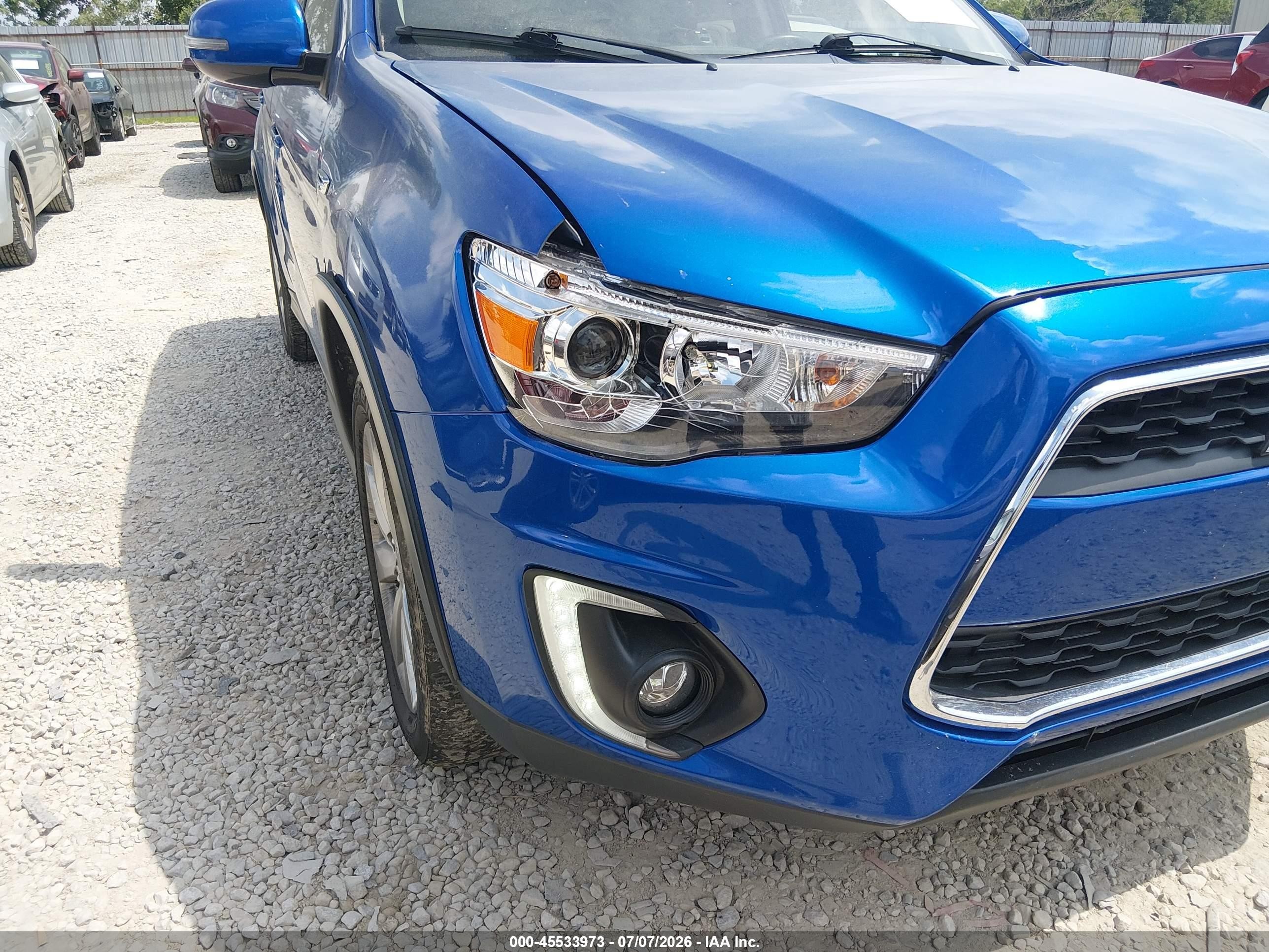2015 Mitsubishi Outlander Sport Gt Blue vin: 4A4AR4AW6FE027888