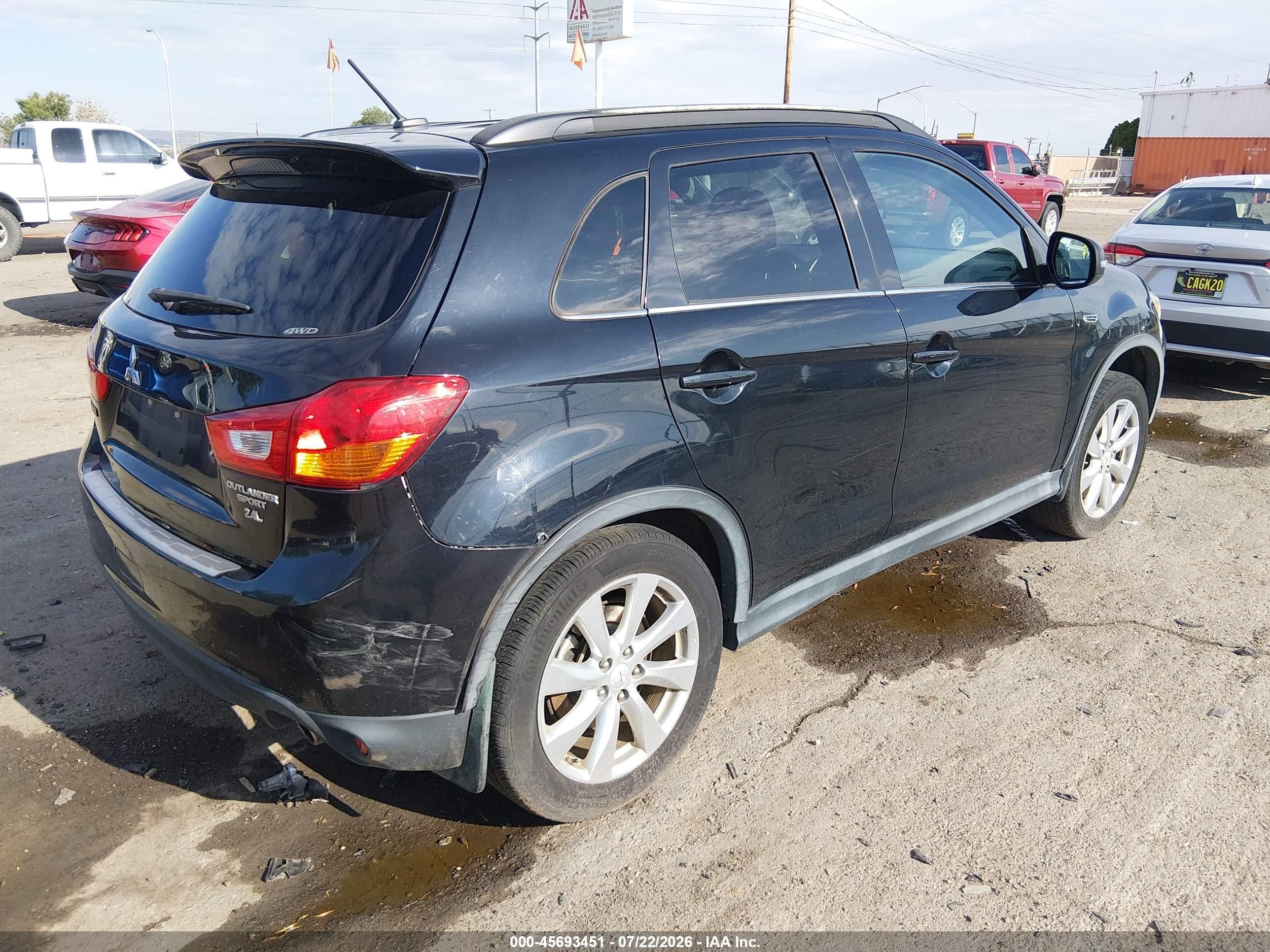 2015 Mitsubishi Outlander Sport Gt Black vin: 4A4AR4AW8FE060715