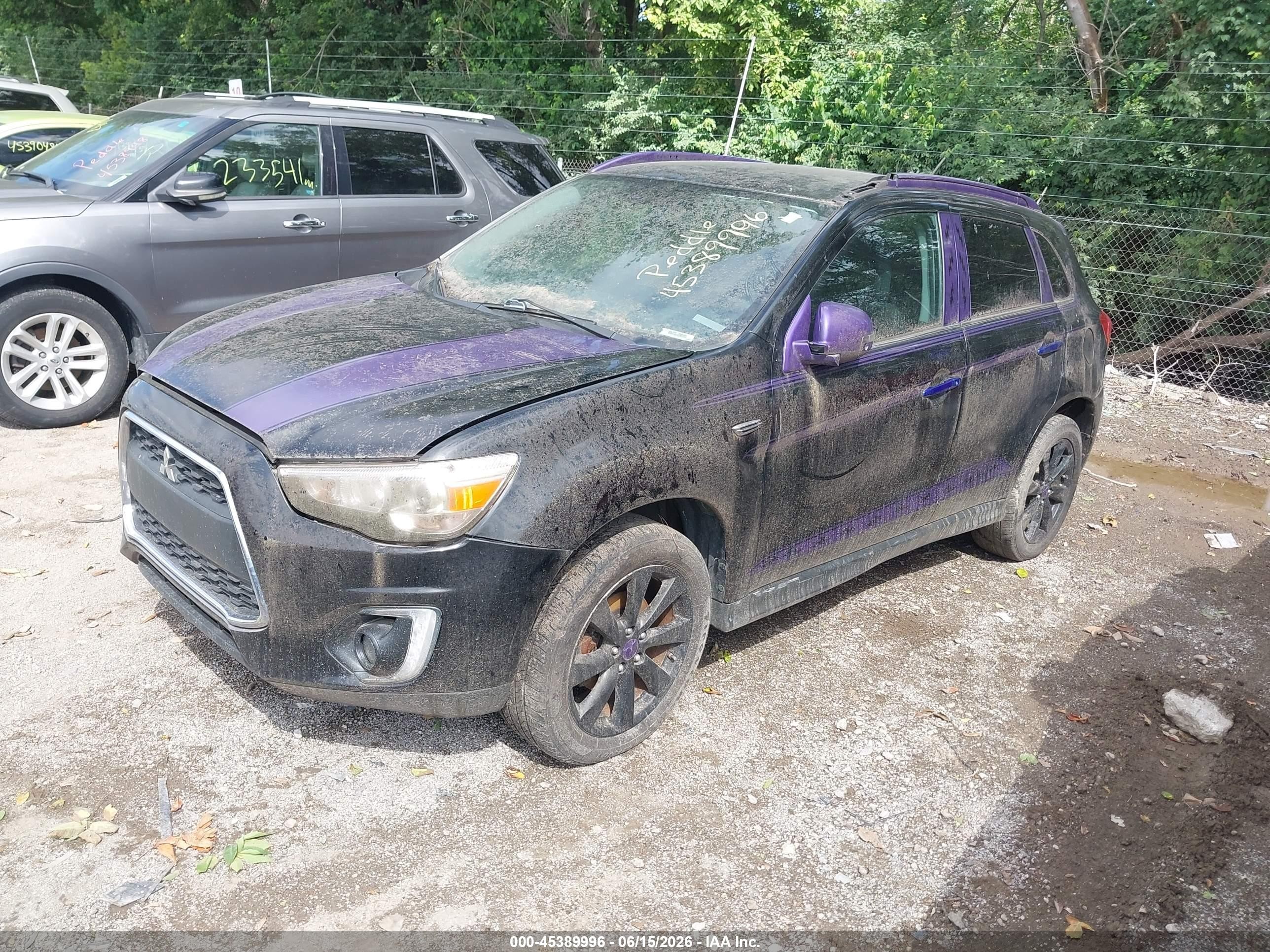 2015 Mitsubishi Outlander Sport Gt Черный vin: 4A4AR4AWXFE036335
