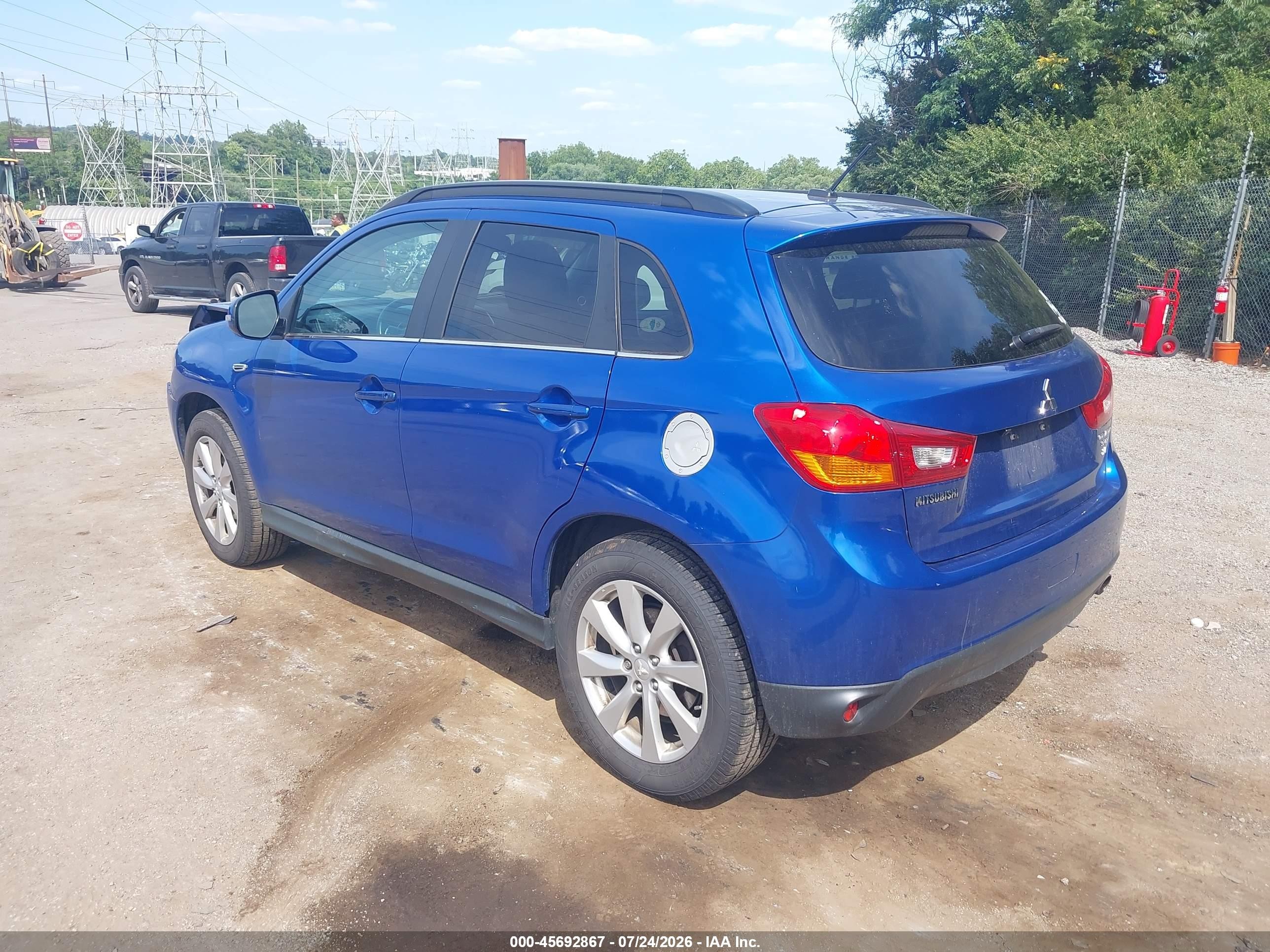 2015 Mitsubishi Outlander Sport Gt Blue vin: 4A4AR4AWXFE043320