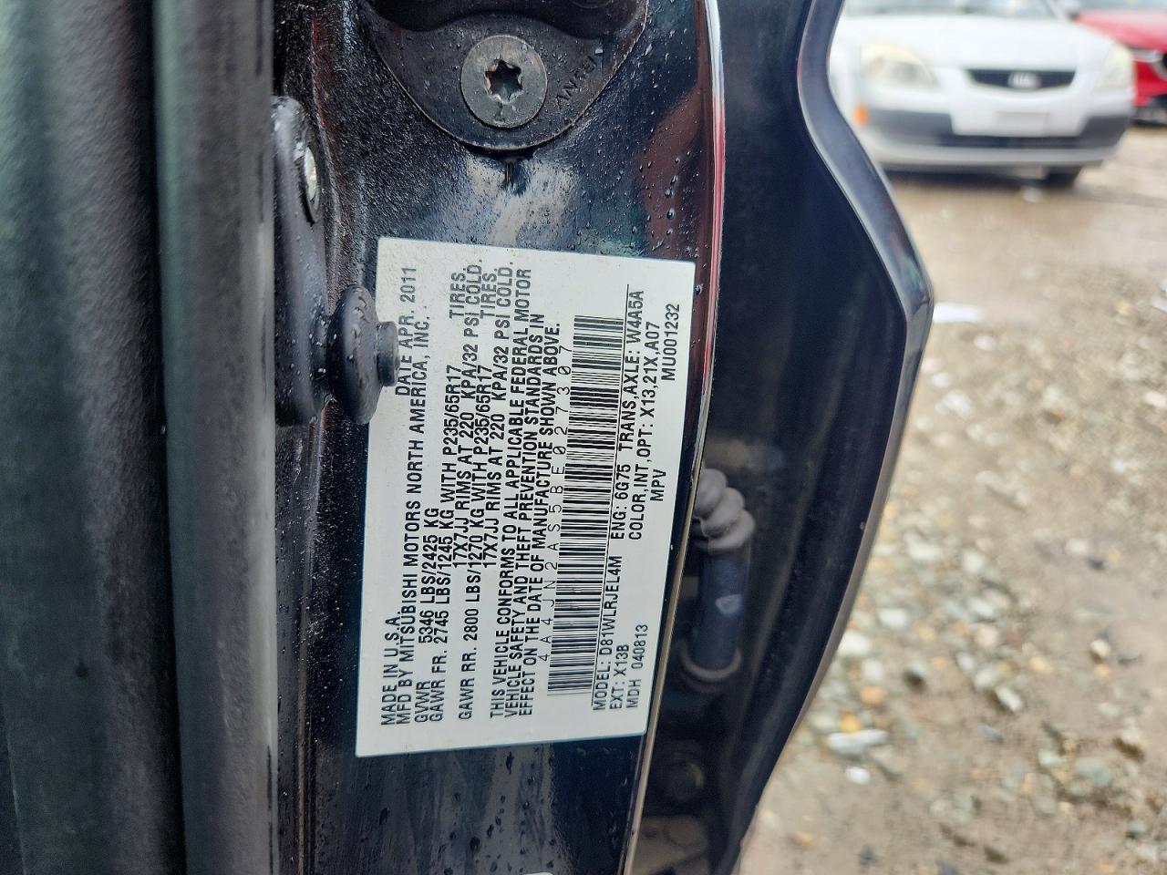 2011 Mitsubishi Endeavor Ls Black vin: 4A4JN2AS5BE027307