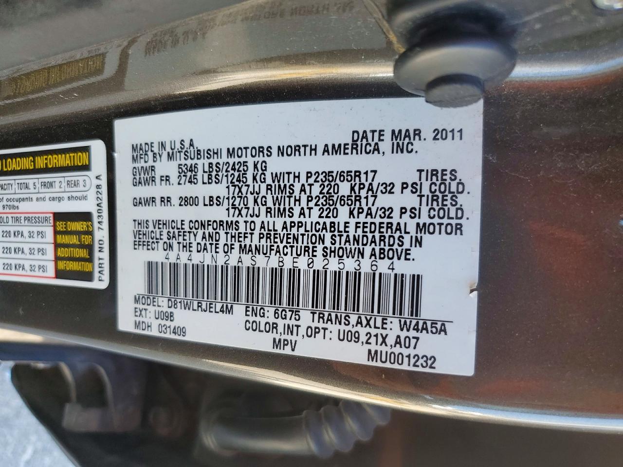 2011 Mitsubishi Endeavor Gray vin: 4A4JN2AS7BE025364