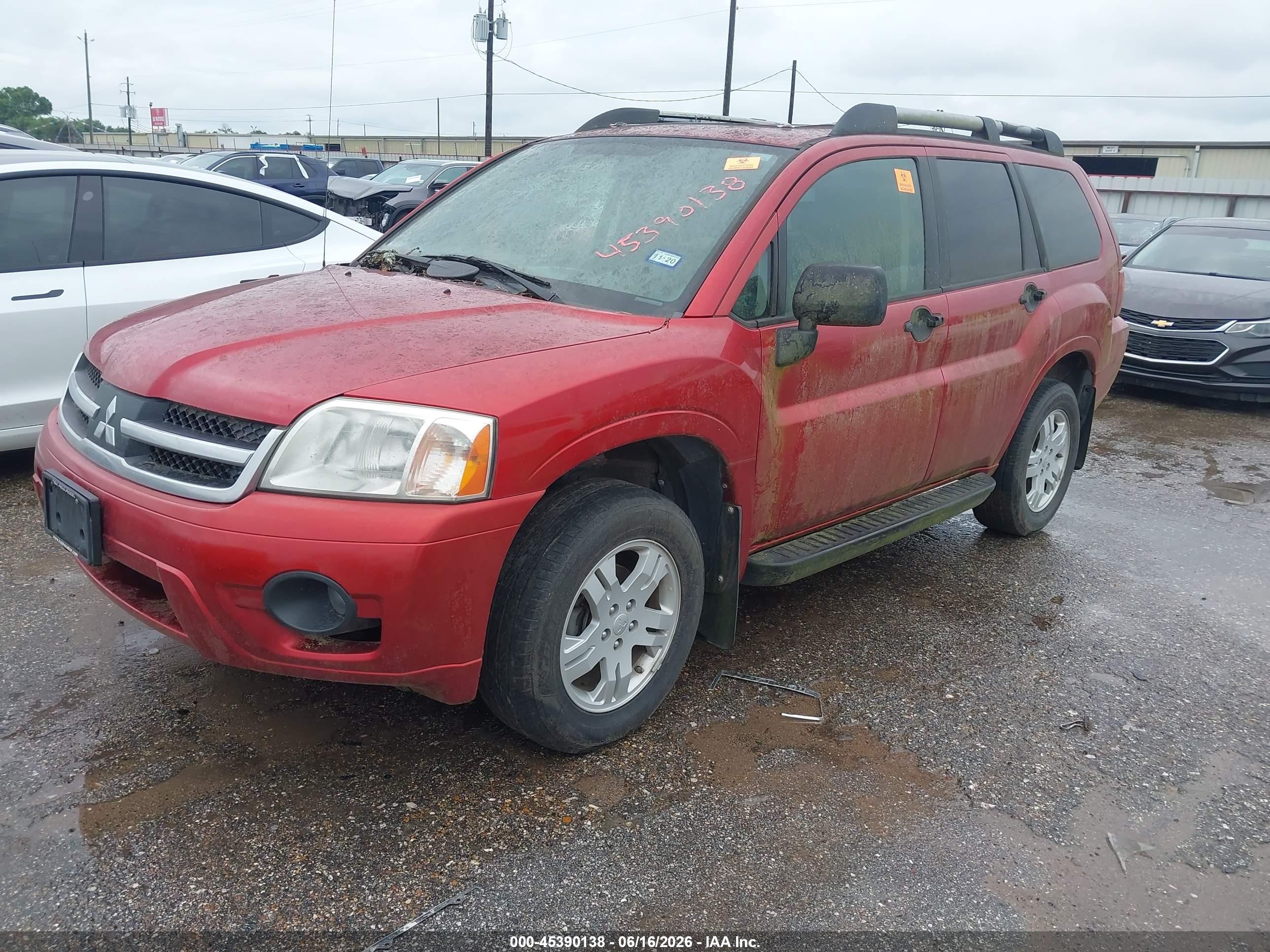 2008 Mitsubishi Endeavor Ls Red vin: 4A4MM21S48E032247