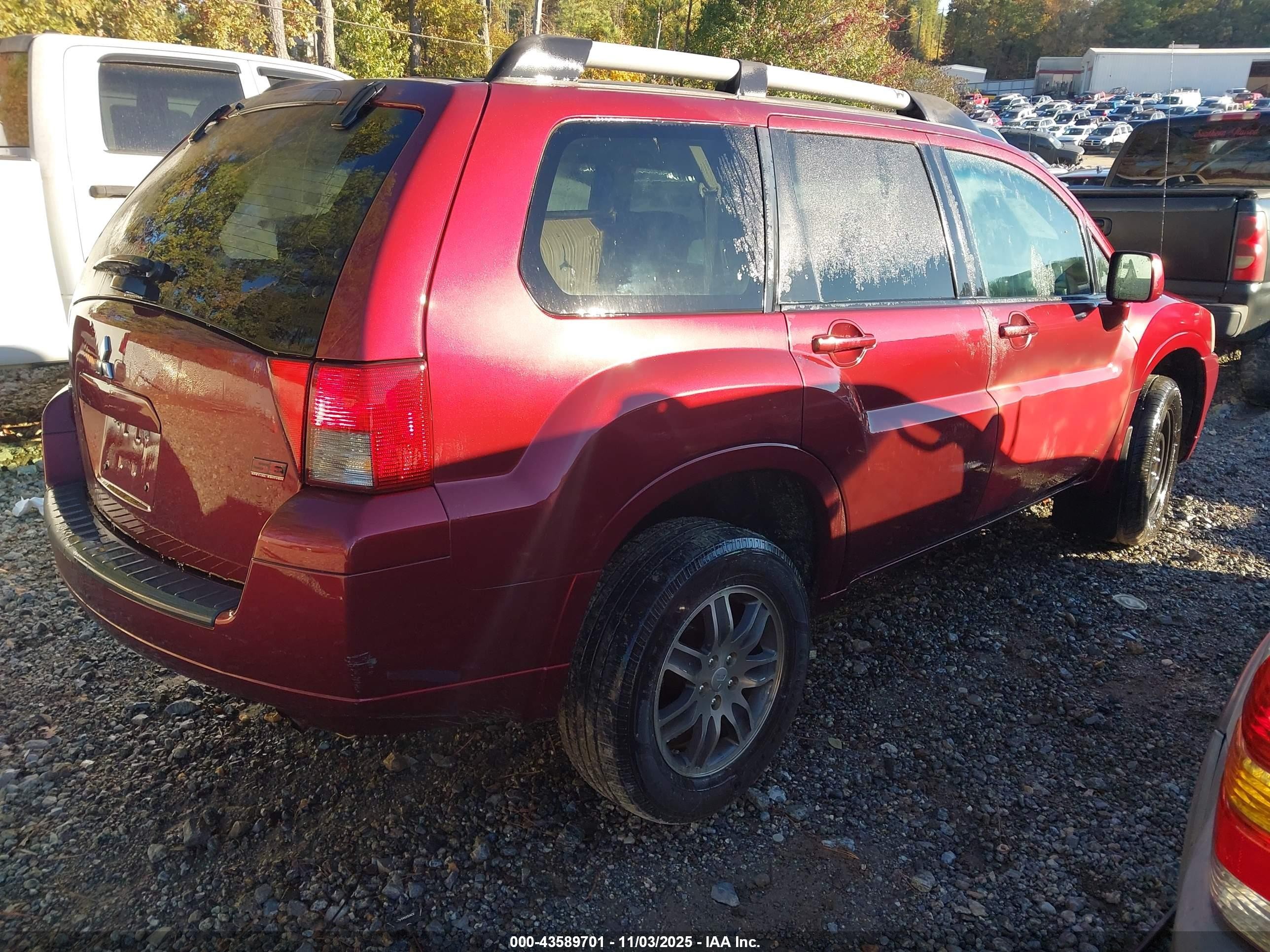 2007 Mitsubishi Endeavor Se Красный vin: 4A4MM31S97E077947