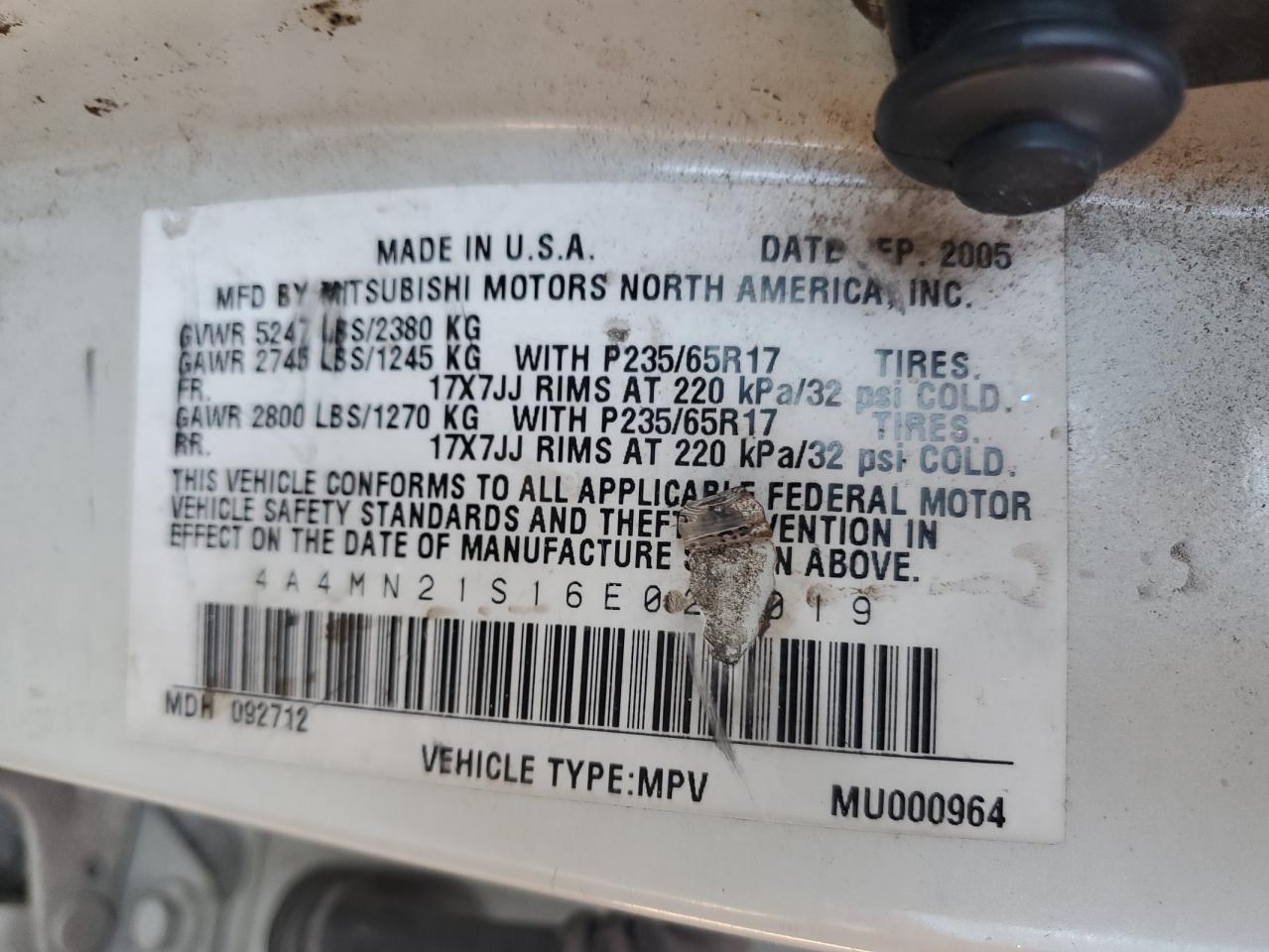 2006 Mitsubishi Endeavor Ls Silver vin: 4A4MN21S16E028019