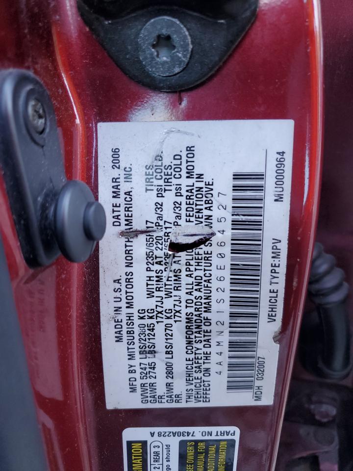2006 Mitsubishi Endeavor Ls Burgundy vin: 4A4MN21S26E064527