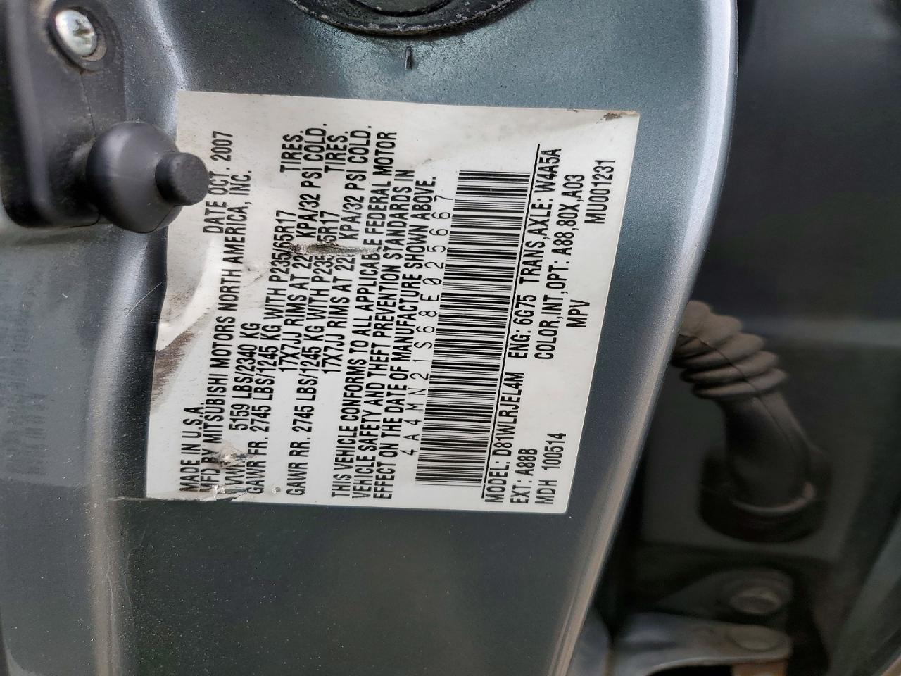 2008 Mitsubishi Endeavor Ls Gray vin: 4A4MN21S68E025667