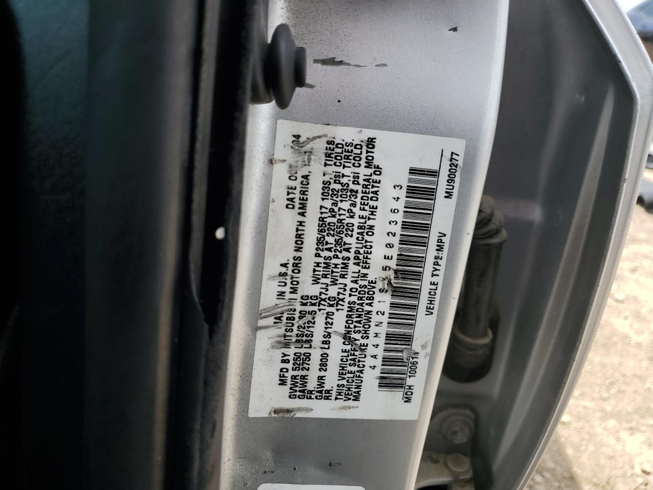 2005 Mitsubishi Endeavor Ls Silver vin: 4A4MN21SX5E023643