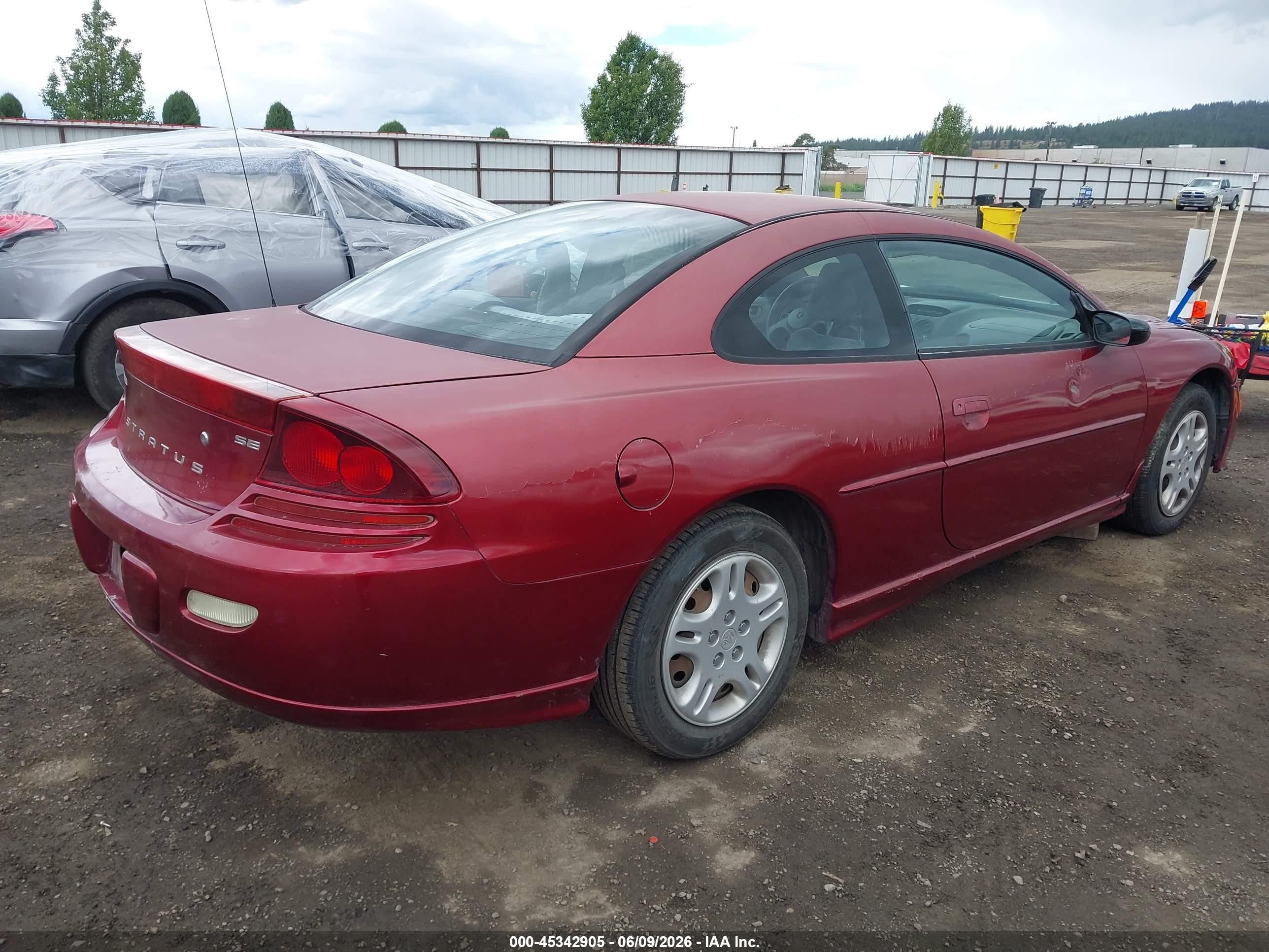 2002 Dodge Stratus Se Burgundy vin: 4B3AG42H02E145149