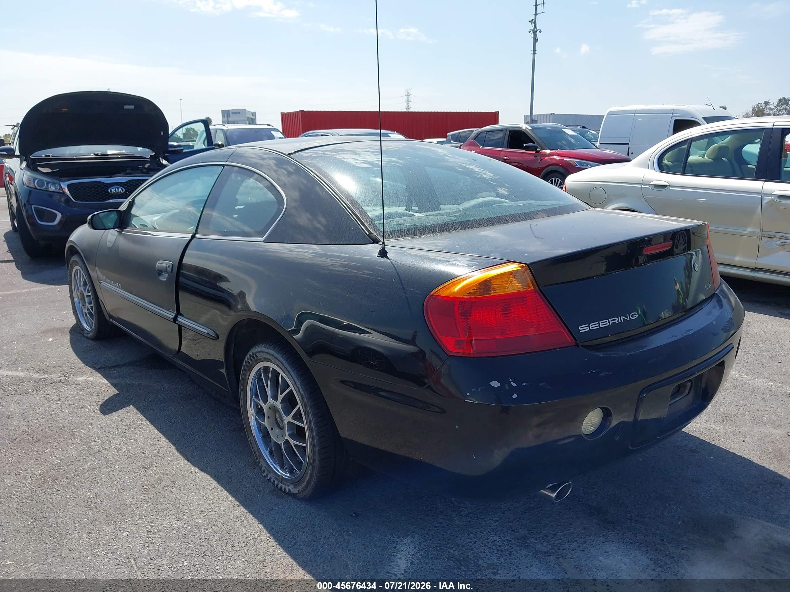 2001 Chrysler Sebring Lx Black vin: 4C3AG42H01E095077