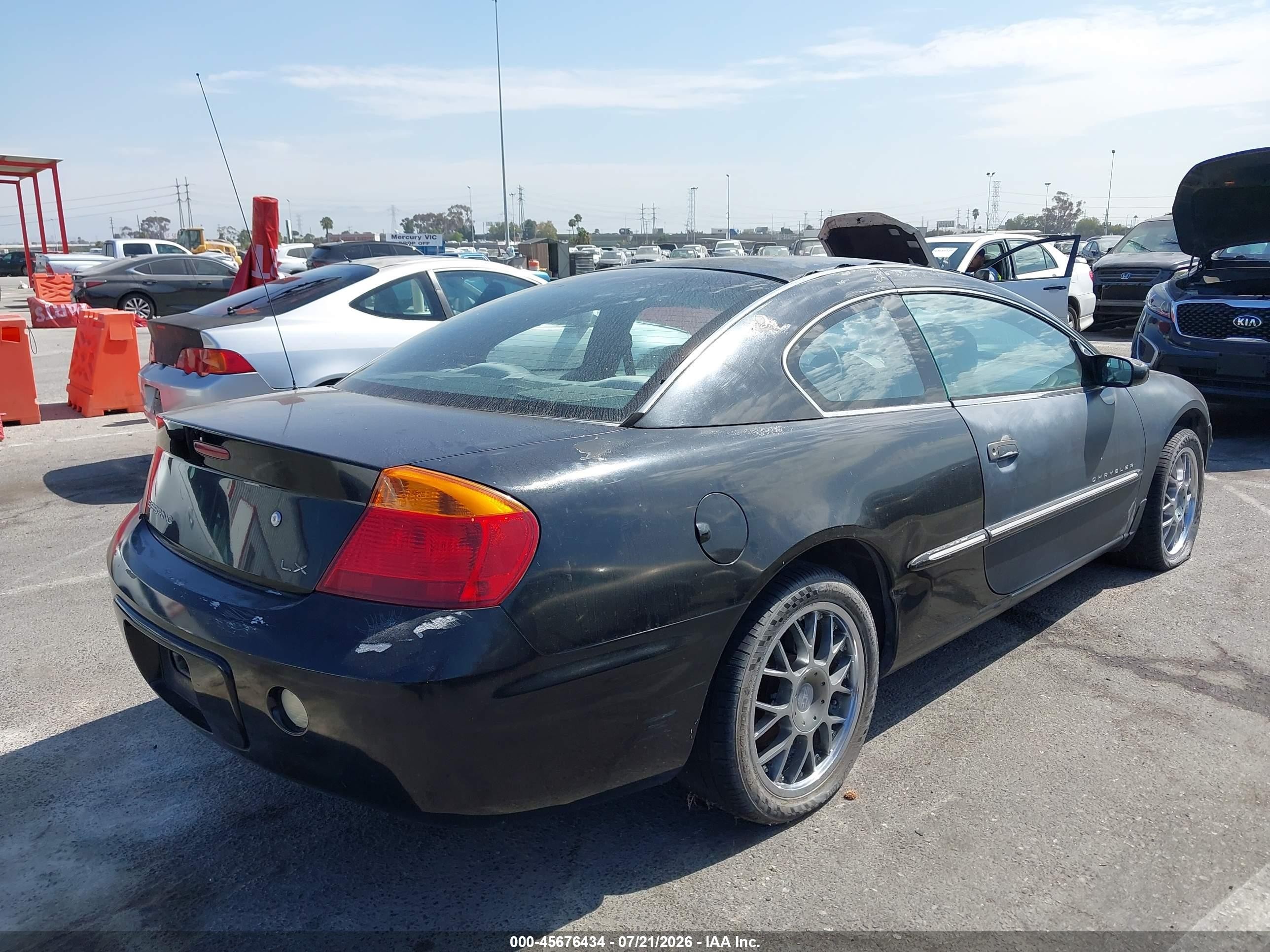 2001 Chrysler Sebring Lx Black vin: 4C3AG42H01E095077