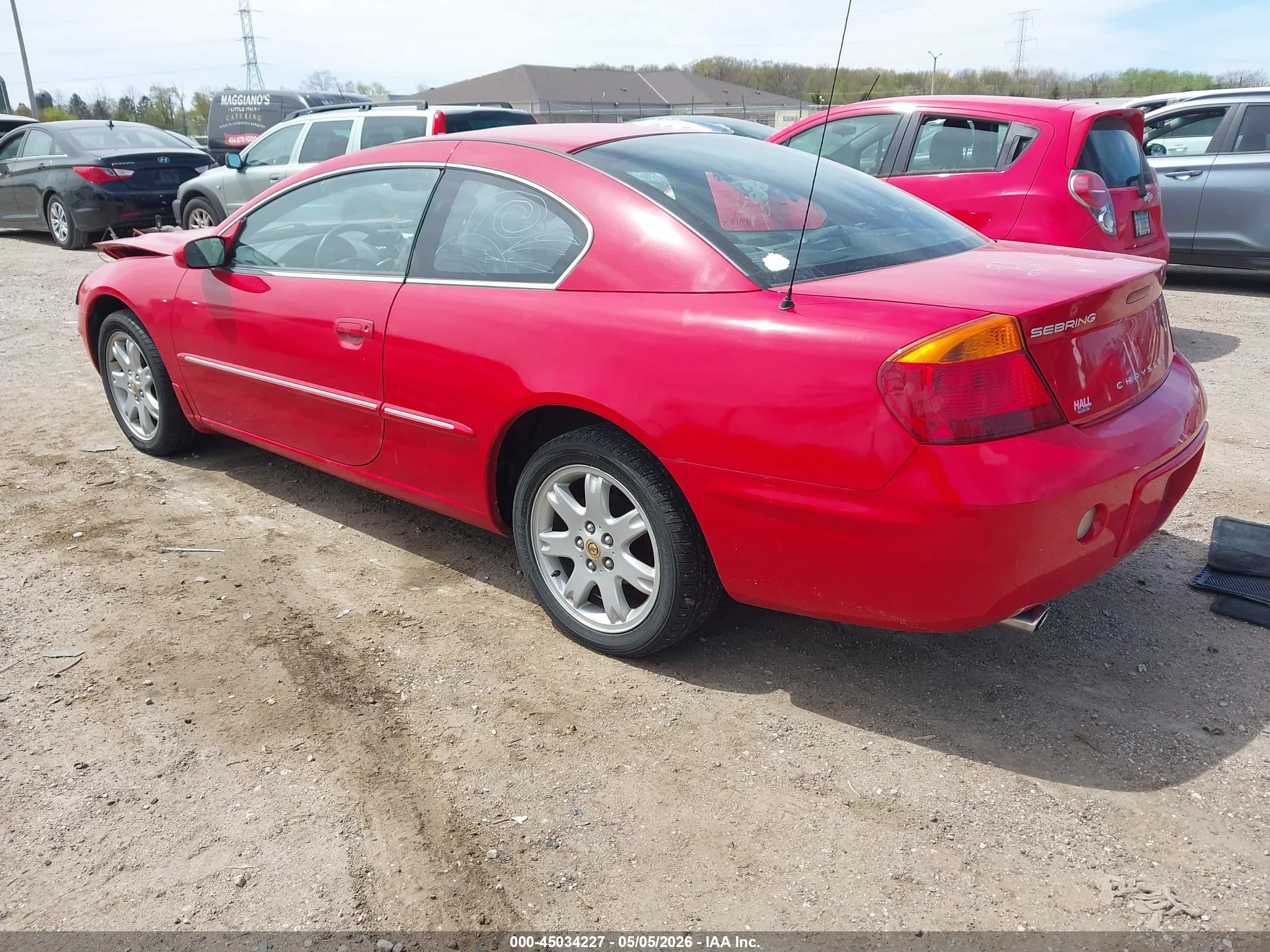 2002 Chrysler Sebring Lxi Red vin: 4C3AG52H22E112176