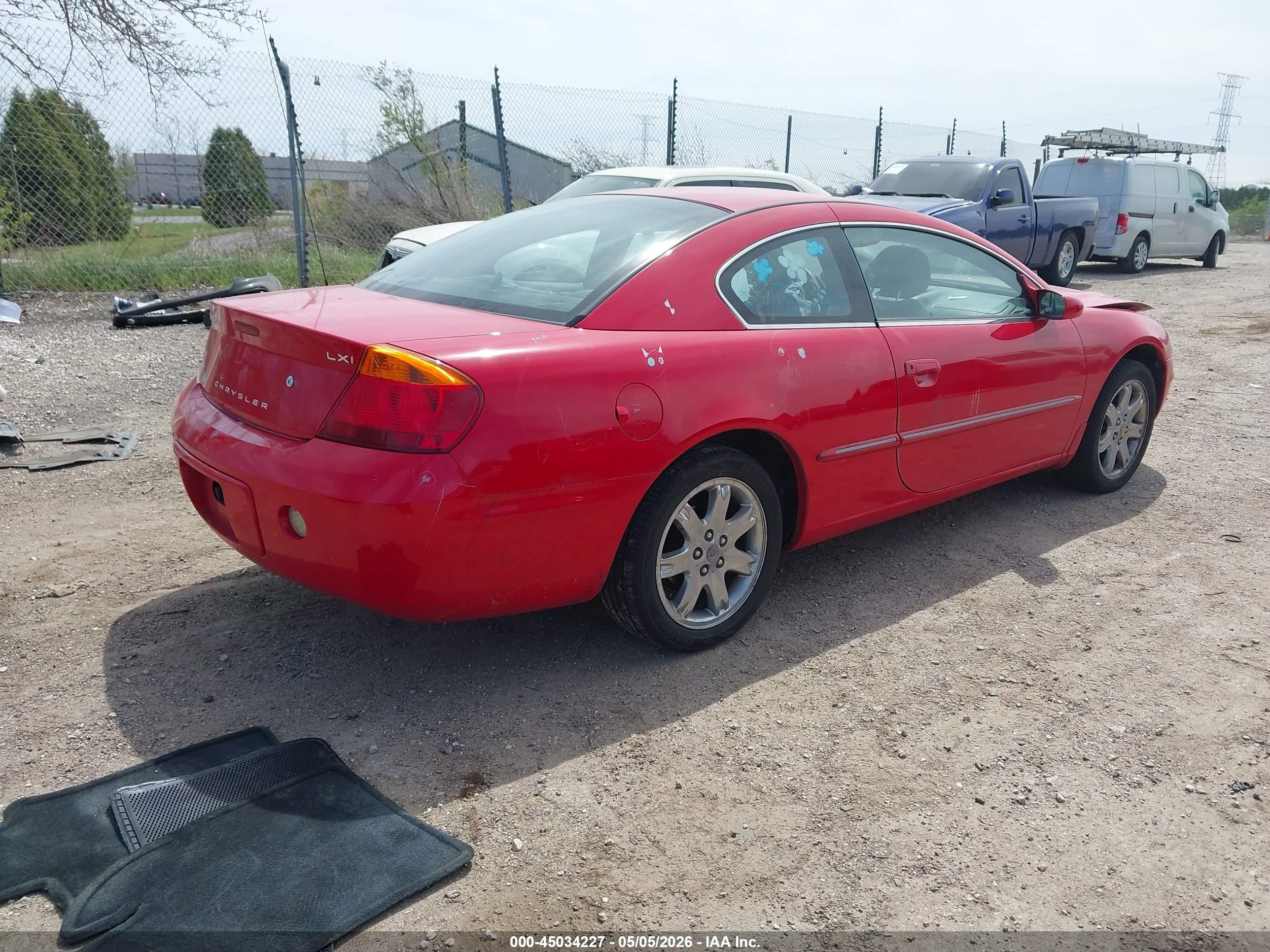 2002 Chrysler Sebring Lxi Red vin: 4C3AG52H22E112176