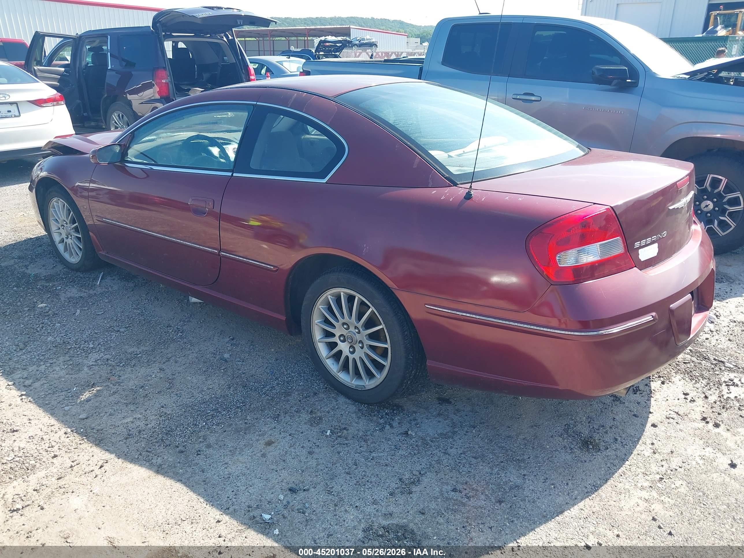 2004 Chrysler Sebring Limited Red vin: 4C3AG52H44E128656