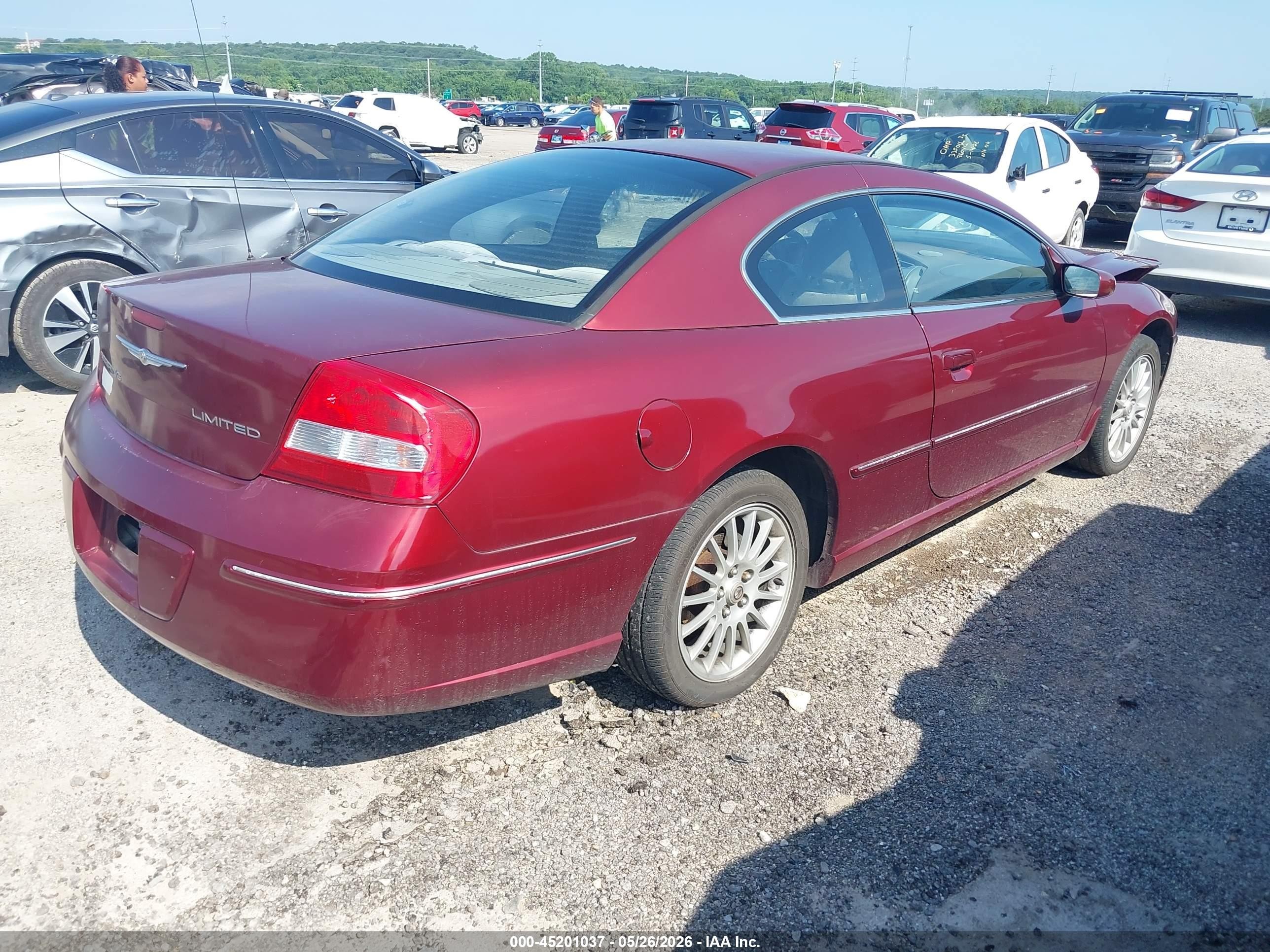2004 Chrysler Sebring Limited Red vin: 4C3AG52H44E128656