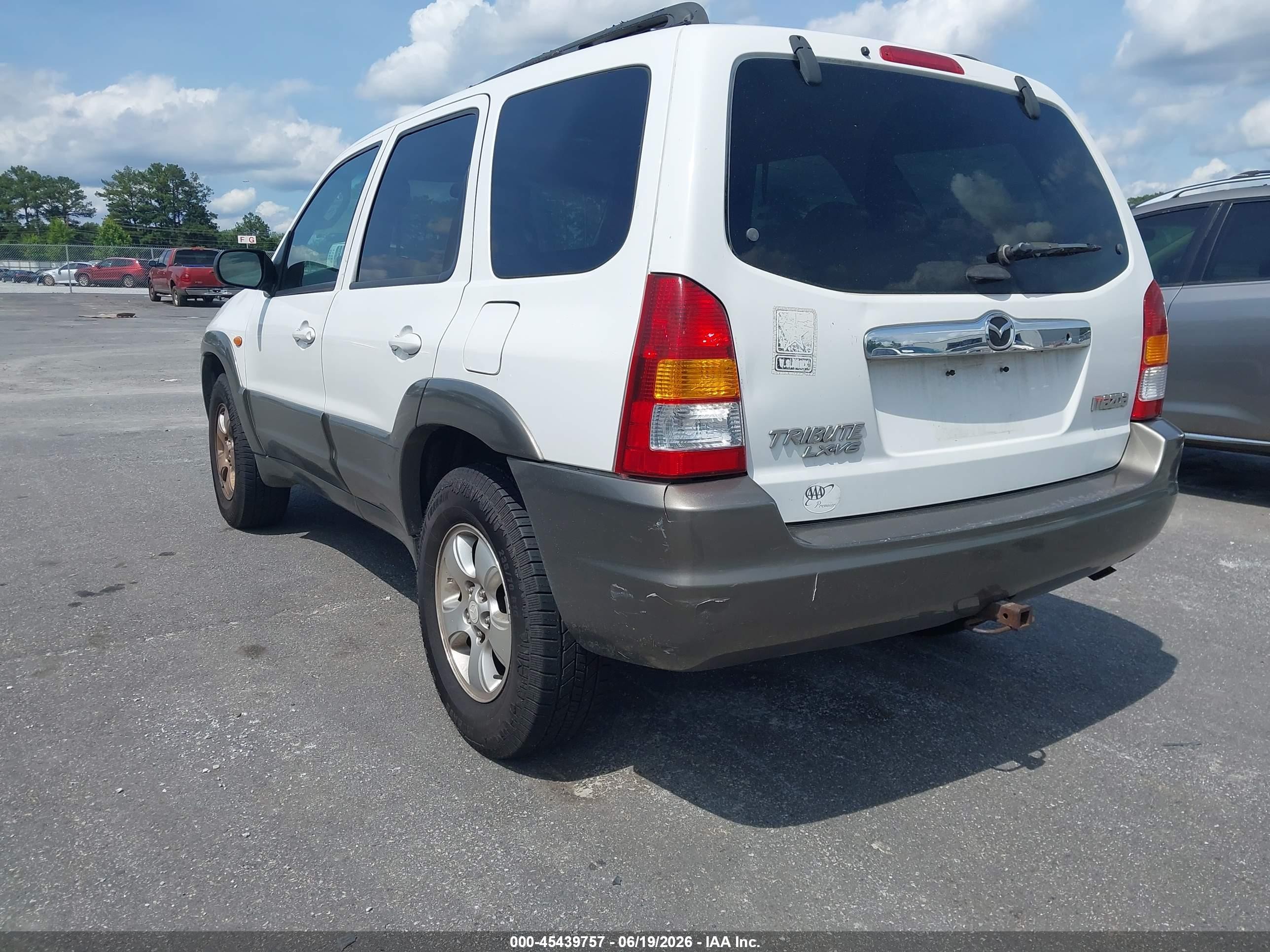 2001 Mazda Tribute Es V6/lx V6 White vin: 4F2CU09111KM24855