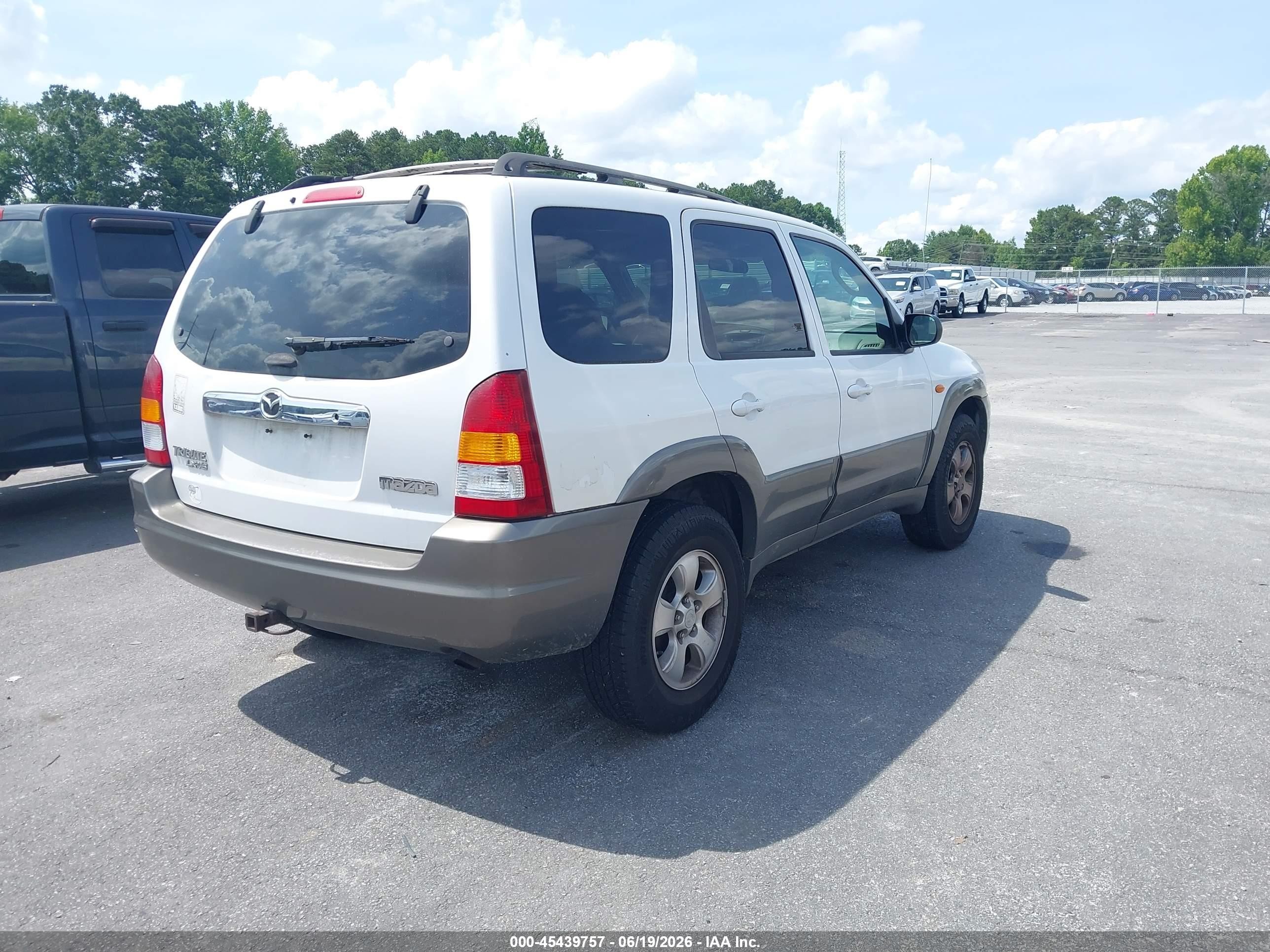 2001 Mazda Tribute Es V6/lx V6 White vin: 4F2CU09111KM24855