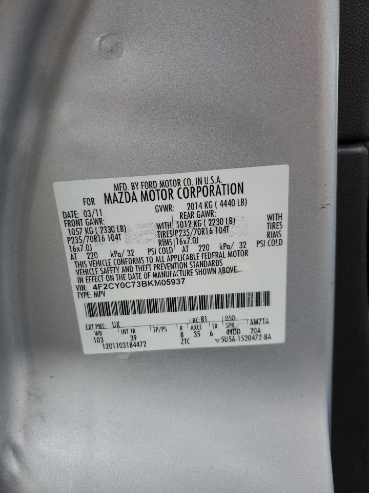 2011 Mazda Tribute I Silver vin: 4F2CY0C73BKM05937