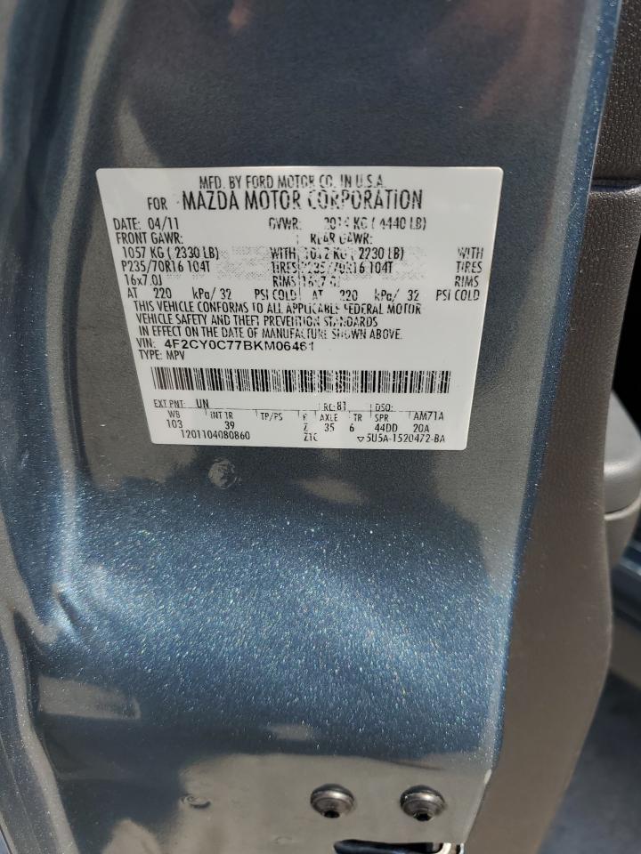 2011 Mazda Tribute I Blue vin: 4F2CY0C77BKM06461