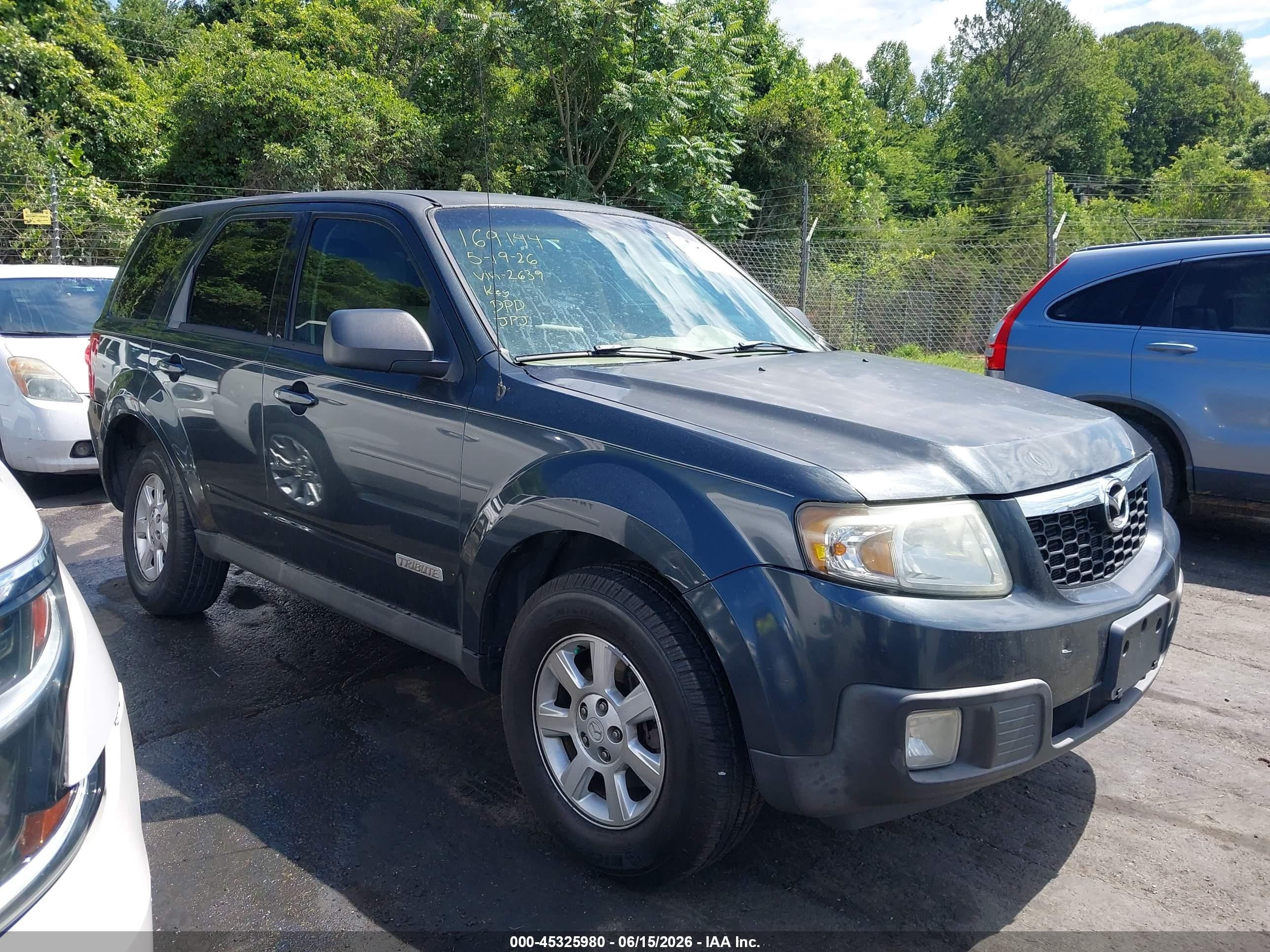 2008 Mazda Tribute I Sport Gray vin: 4F2CZ02Z18KM02639