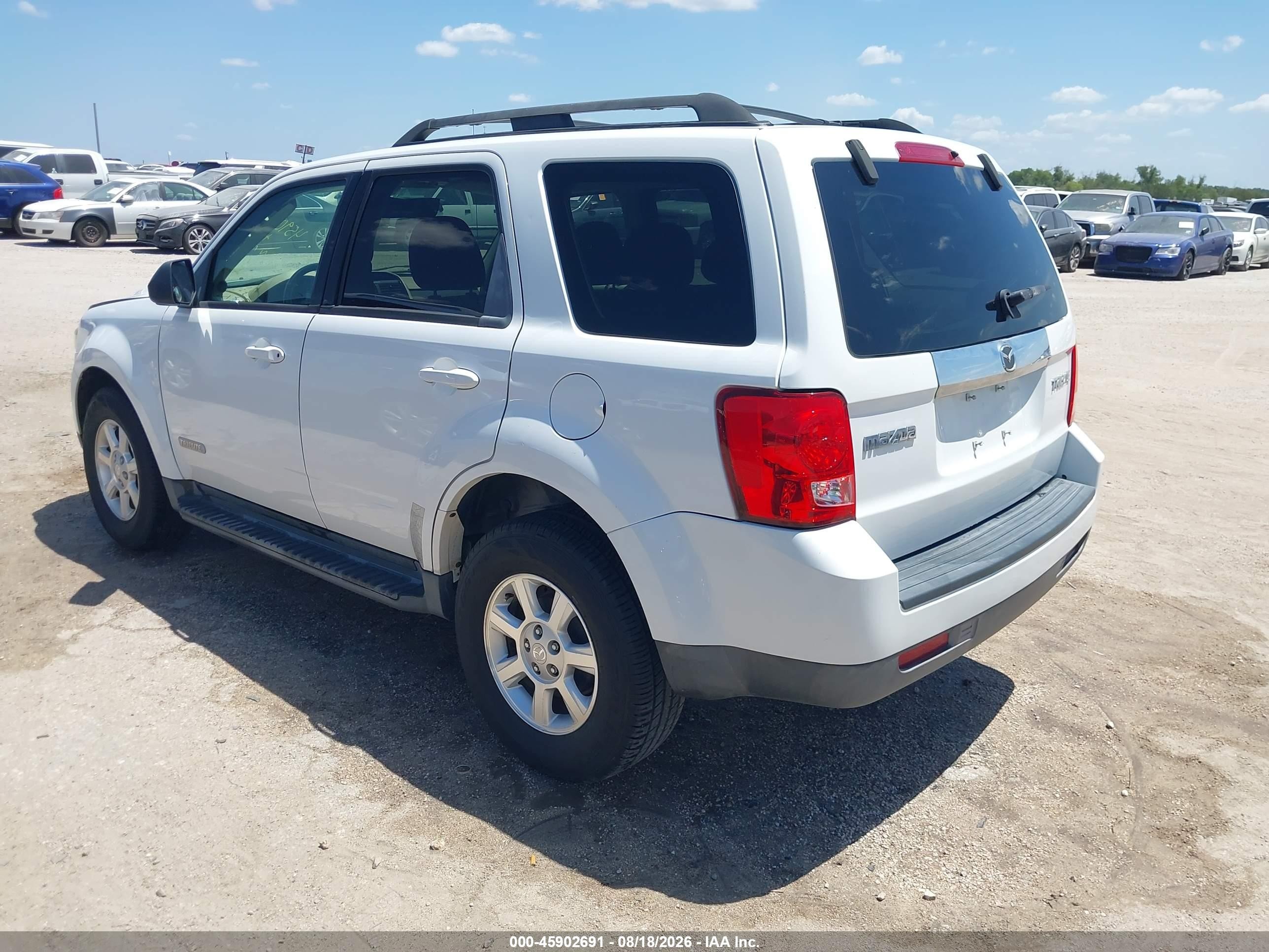2008 Mazda Tribute I Grand Touring White vin: 4F2CZ02Z28KM28005