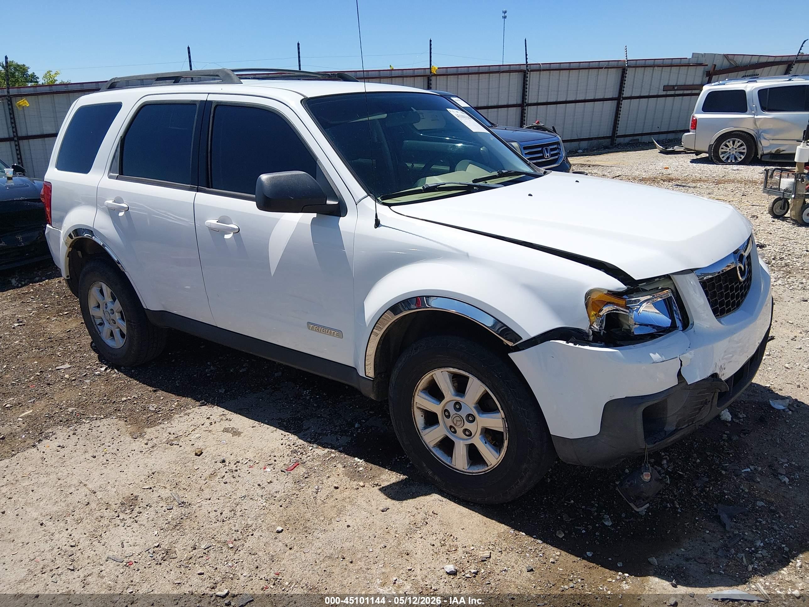 2008 Mazda Tribute I Sport White vin: 4F2CZ02Z88KM08647