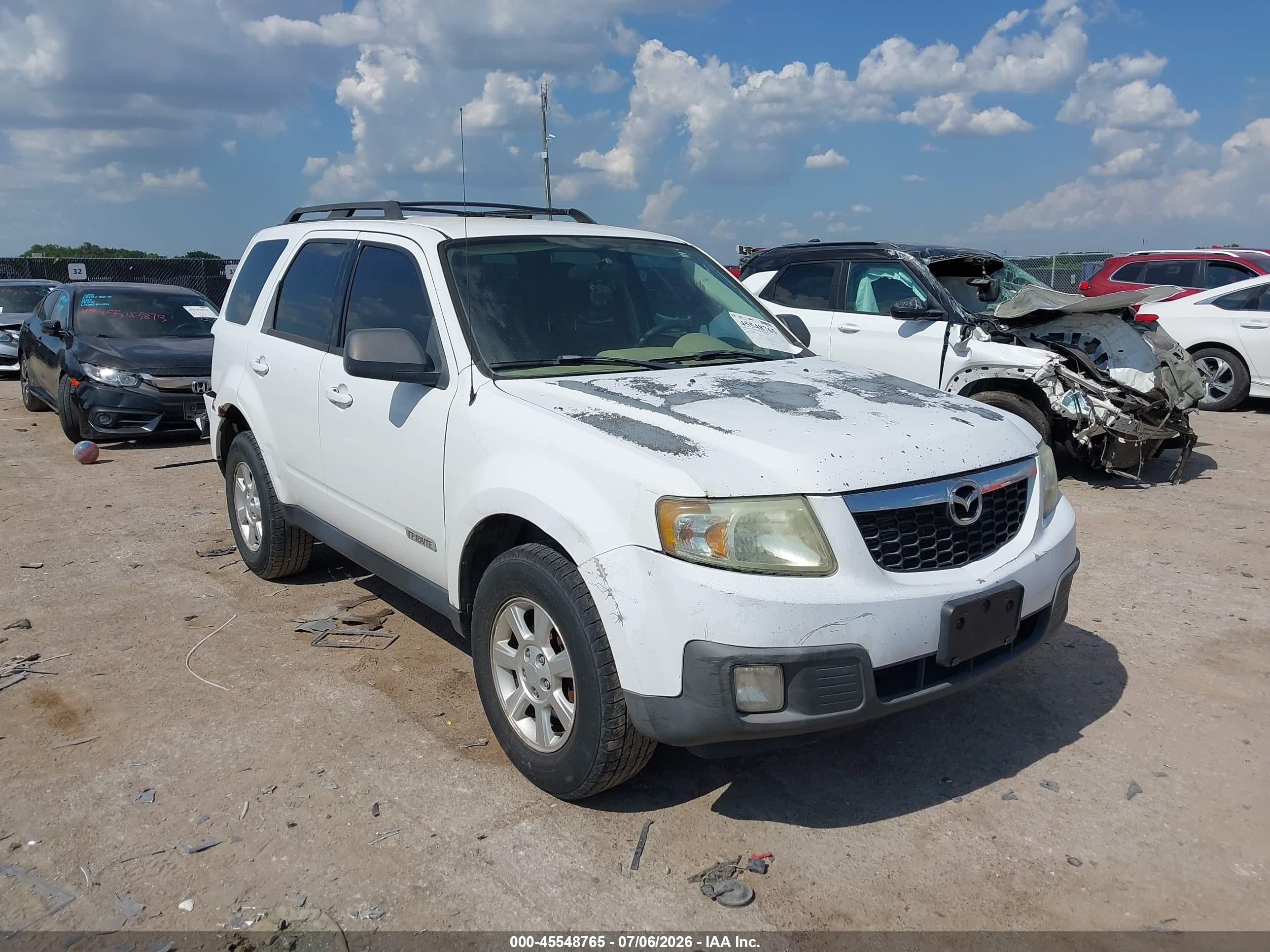 2008 Mazda Tribute I Touring White vin: 4F2CZ02Z98KM30415