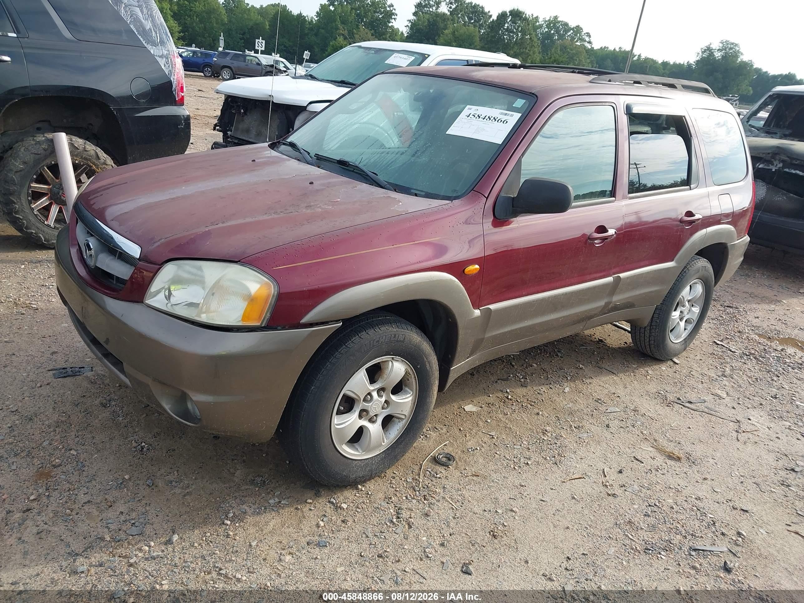 2004 Mazda Tribute Es V6 Burgundy vin: 4F2CZ06124KM01756